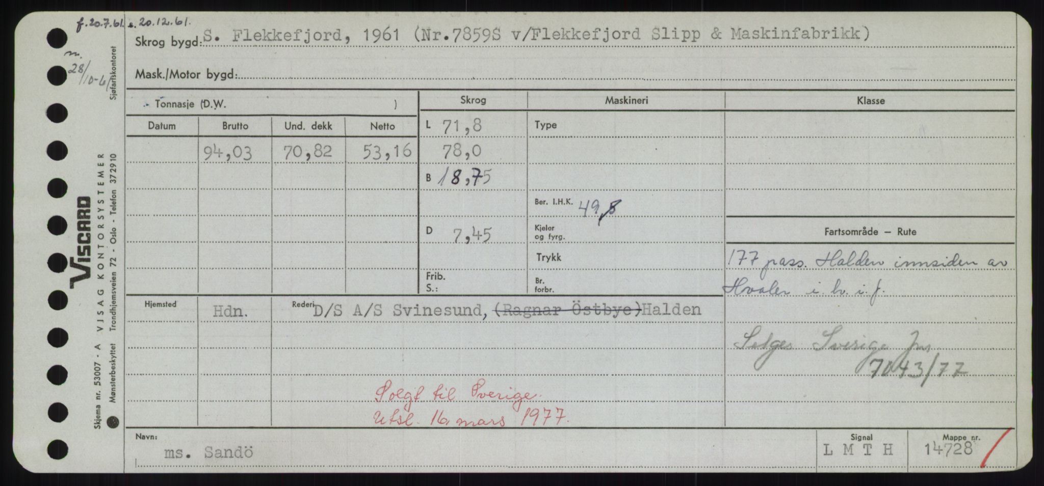 Sjøfartsdirektoratet med forløpere, Skipsmålingen, RA/S-1627/H/Hd/L0032: Fartøy, San-Seve, s. 115