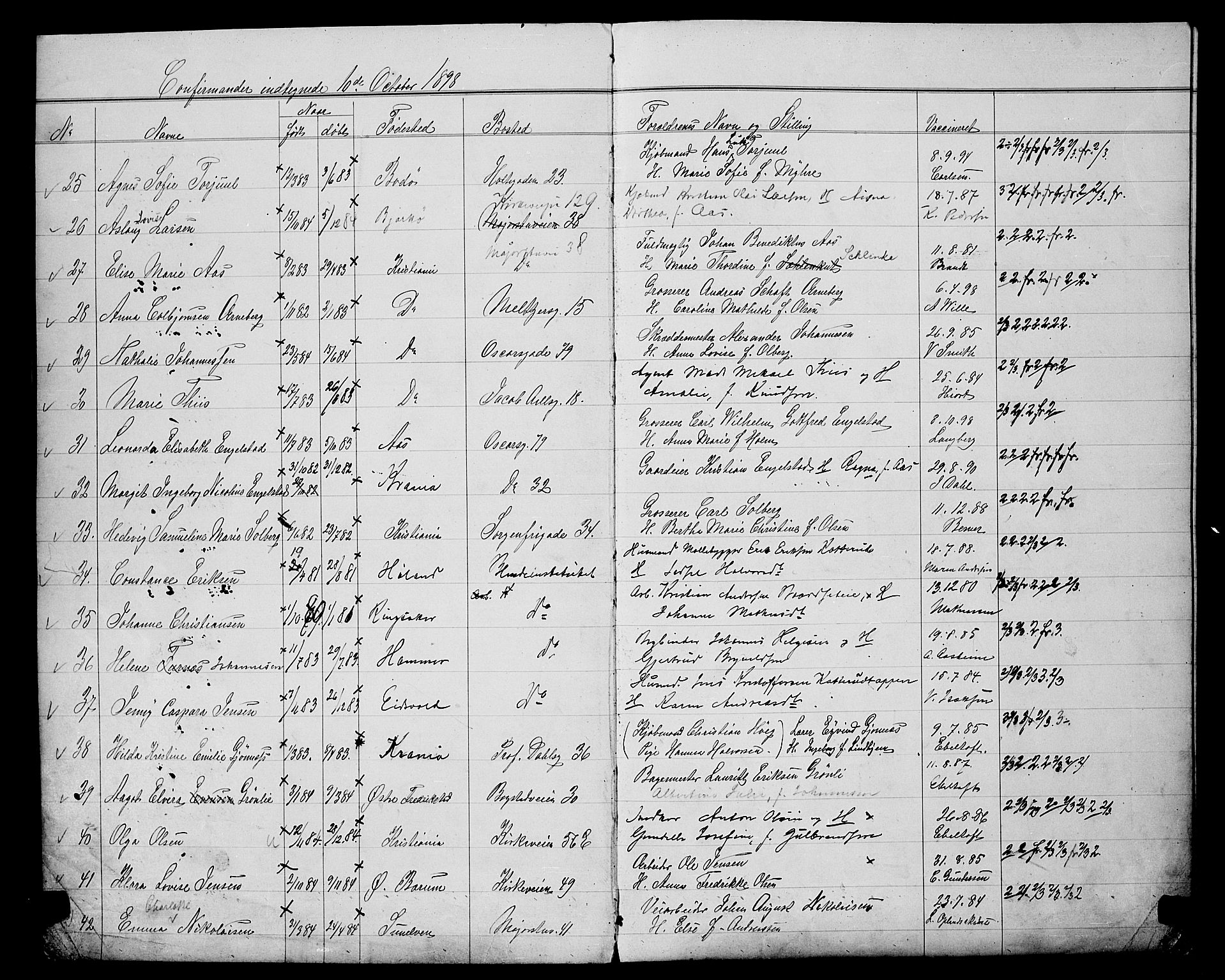 Uranienborg prestekontor Kirkebøker, AV/SAO-A-10877/G/Ga/L0004: Kladd til kirkebok nr. 4, 1898-1902