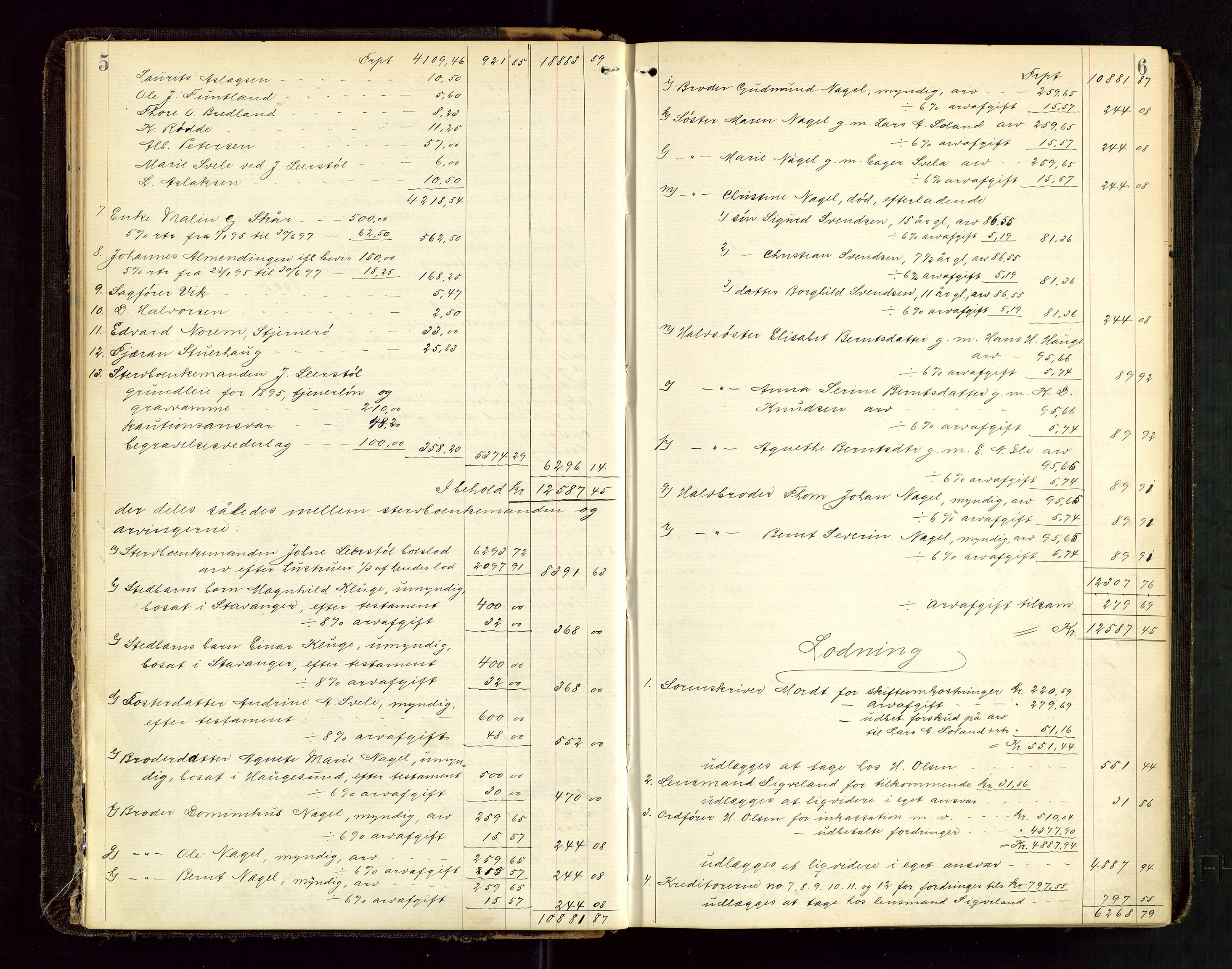 Ryfylke tingrett, SAST/A-100055/001/IV/IVD/L0030: Skifteprotokoll, register i protokollen, 1897-1899, s. 5-6
