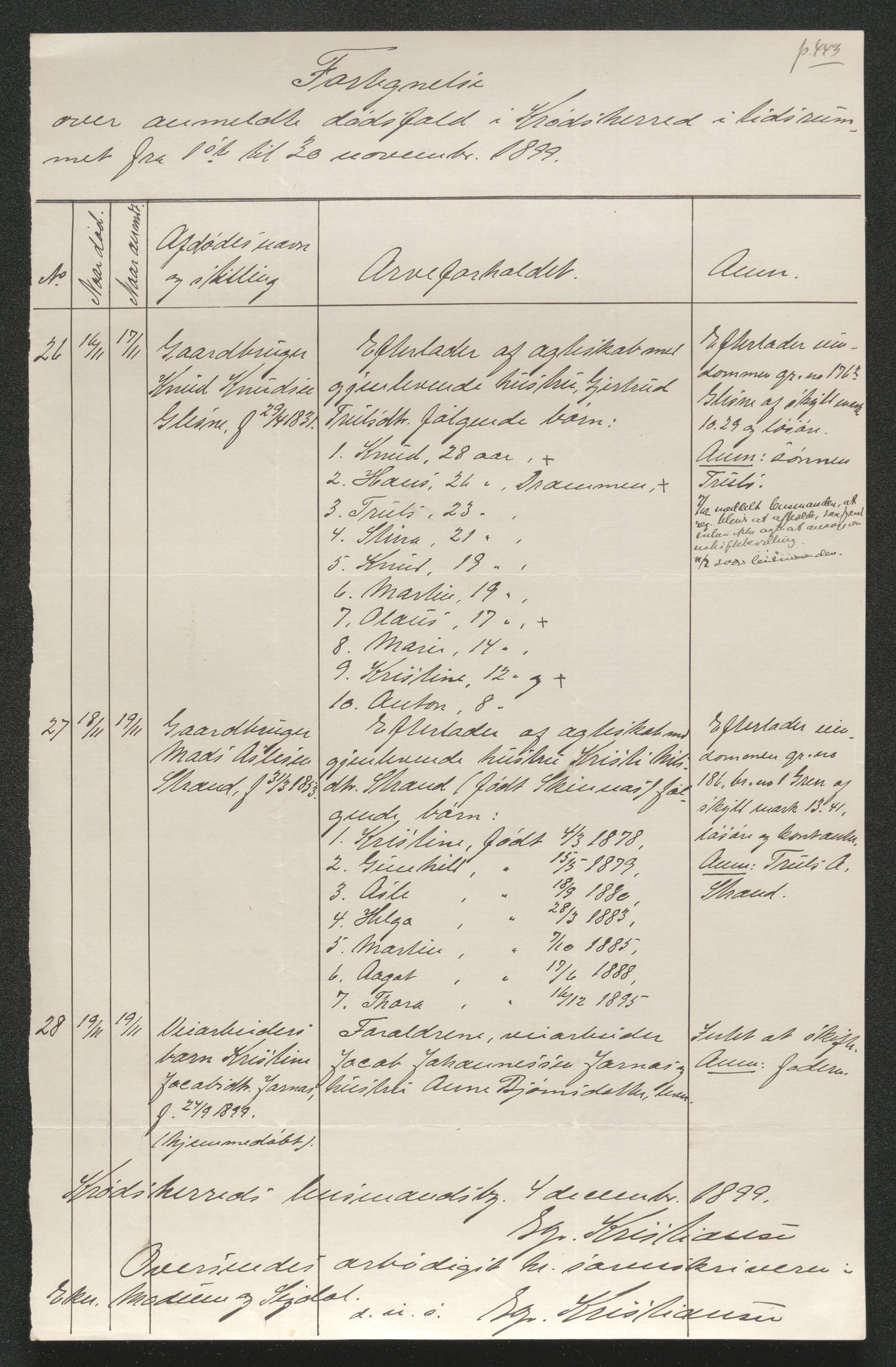 Eiker, Modum og Sigdal sorenskriveri, SAKO/A-123/H/Ha/Hab/L0026: Dødsfallsmeldinger, 1899, s. 576