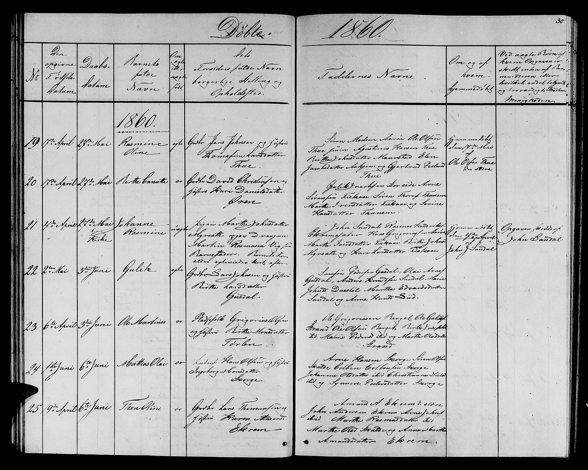 Ministerialprotokoller, klokkerbøker og fødselsregistre - Møre og Romsdal, AV/SAT-A-1454/501/L0015: Klokkerbok nr. 501C01, 1854-1867, s. 30