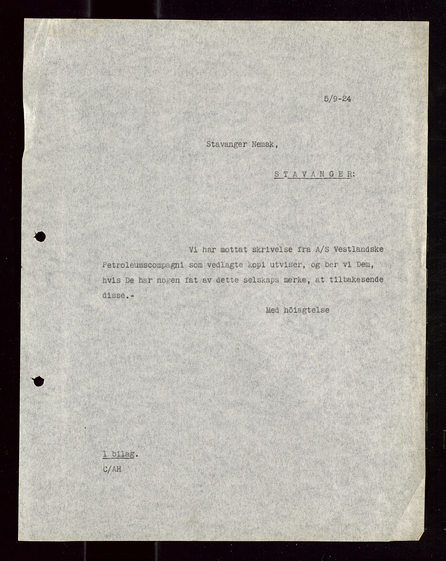 Pa 1521 - A/S Norske Shell, AV/SAST-A-101915/E/Ea/Eaa/L0013: Sjefskorrespondanse, 1924, s. 665