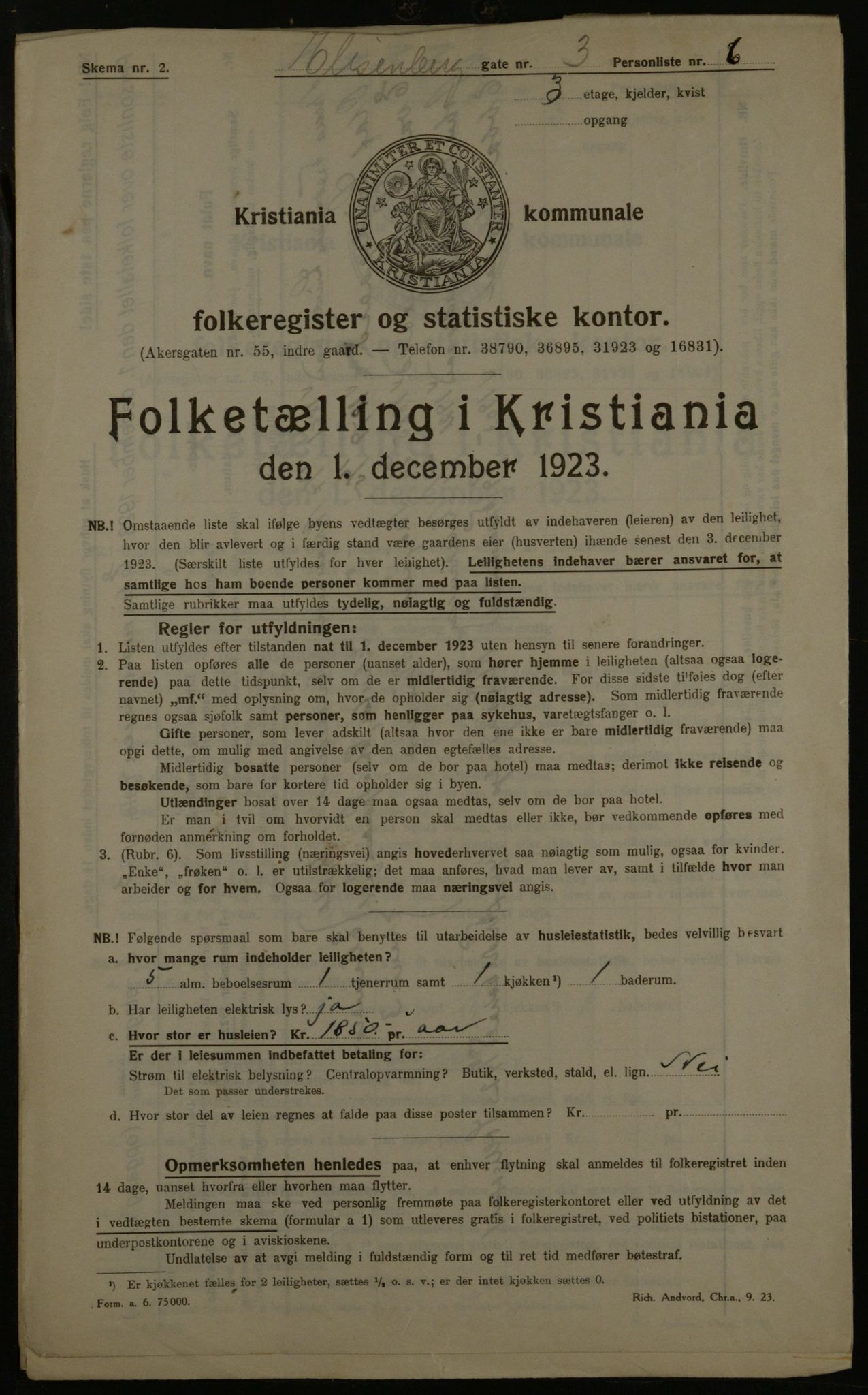 OBA, Kommunal folketelling 1.12.1923 for Kristiania, 1923, s. 22778