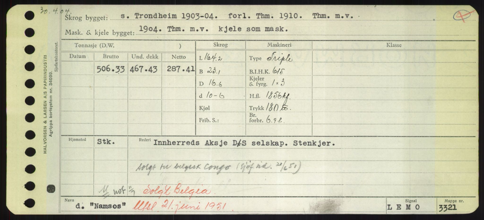 Sjøfartsdirektoratet med forløpere, Skipsmålingen, RA/S-1627/H/Hd/L0026: Fartøy, N-Norhol, s. 31