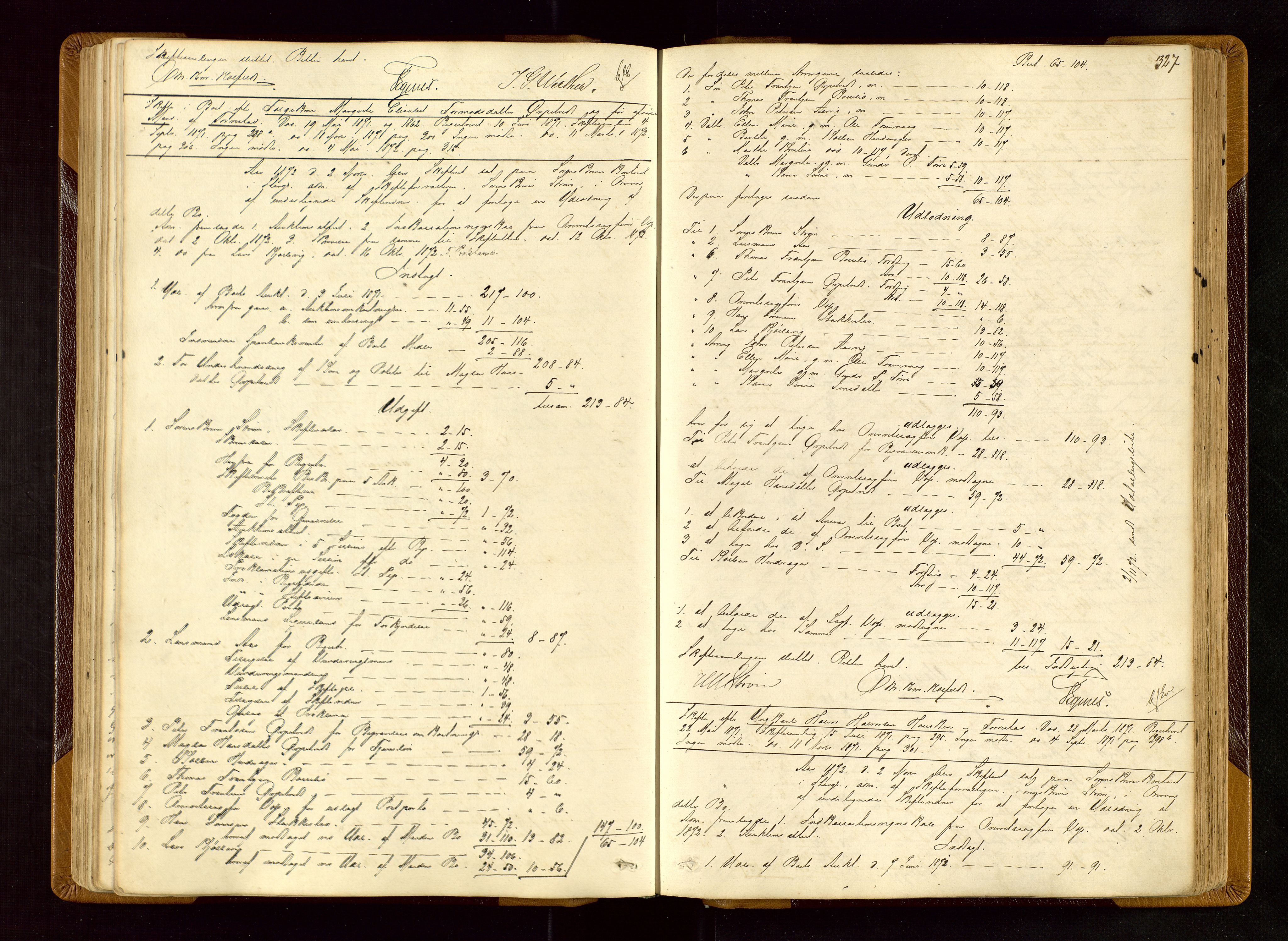 Karmsund sorenskriveri, AV/SAST-A-100311/01/IV/IVDBA/L0004: SKIFTEPROTOKOLL TORVESTAD, TYSVÆR, 1868-1877, s. 326b-327a