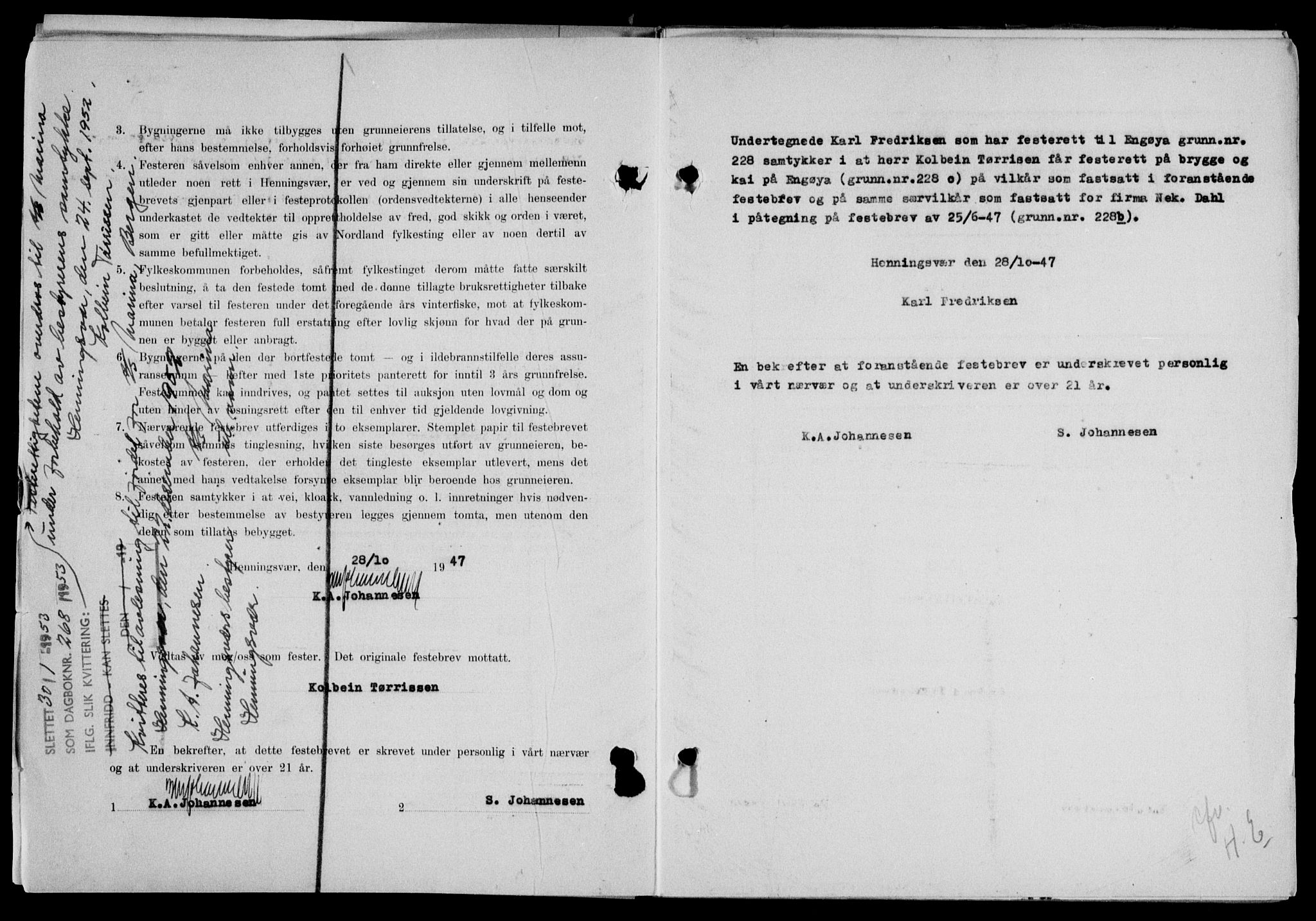 Lofoten sorenskriveri, SAT/A-0017/1/2/2C/L0017a: Pantebok nr. 17a, 1947-1948, Dagboknr: 1949/1947