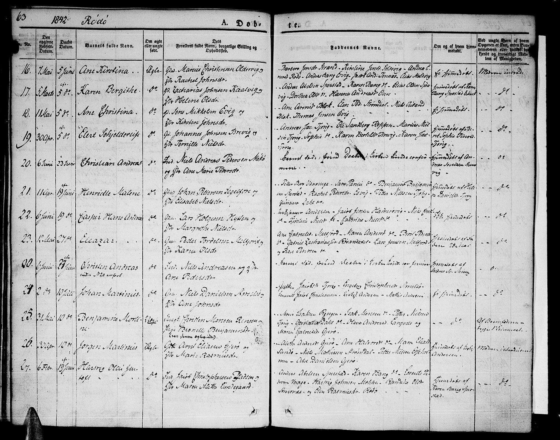 Ministerialprotokoller, klokkerbøker og fødselsregistre - Nordland, AV/SAT-A-1459/841/L0598: Ministerialbok nr. 841A06 /1, 1825-1844, s. 63