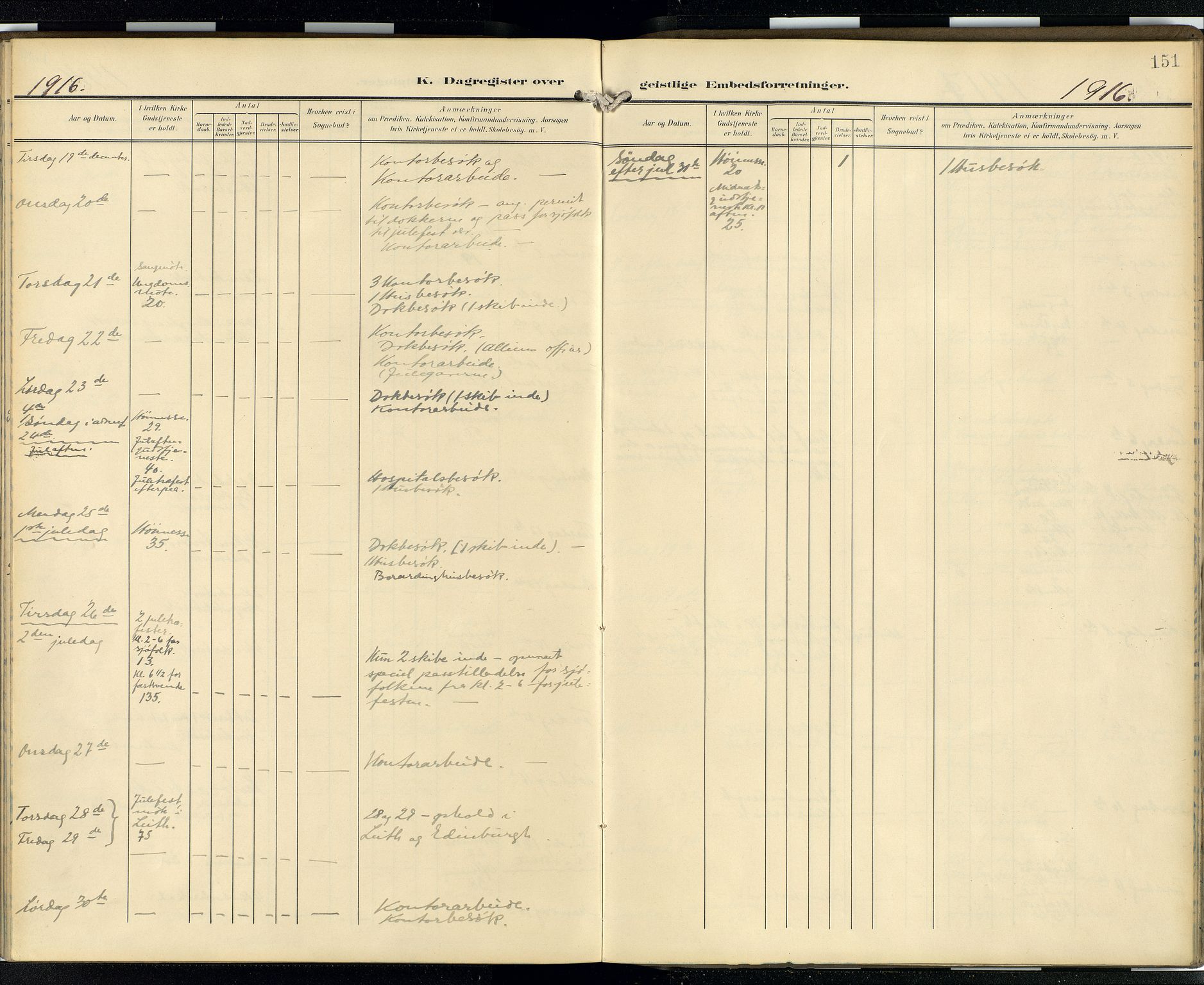 Den norske sjømannsmisjon i utlandet/Skotske havner (Leith, Glasgow), SAB/SAB/PA-0100/H/Ha/Hab/L0001: Ministerialbok nr. A 1, 1902-1931, s. 150b-151a