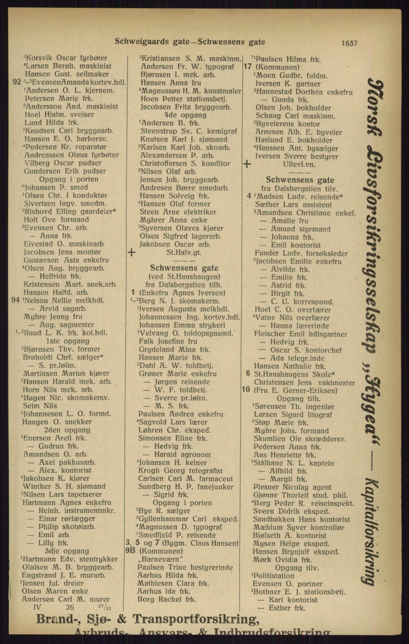 Kristiania/Oslo adressebok, PUBL/-, 1916, s. 1637