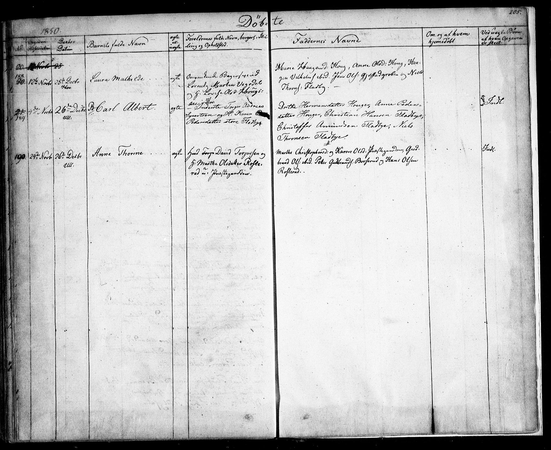 Ullensaker prestekontor Kirkebøker, SAO/A-10236a/F/Fa/L0014.a: Ministerialbok nr. I 14A, 1836-1850, s. 205