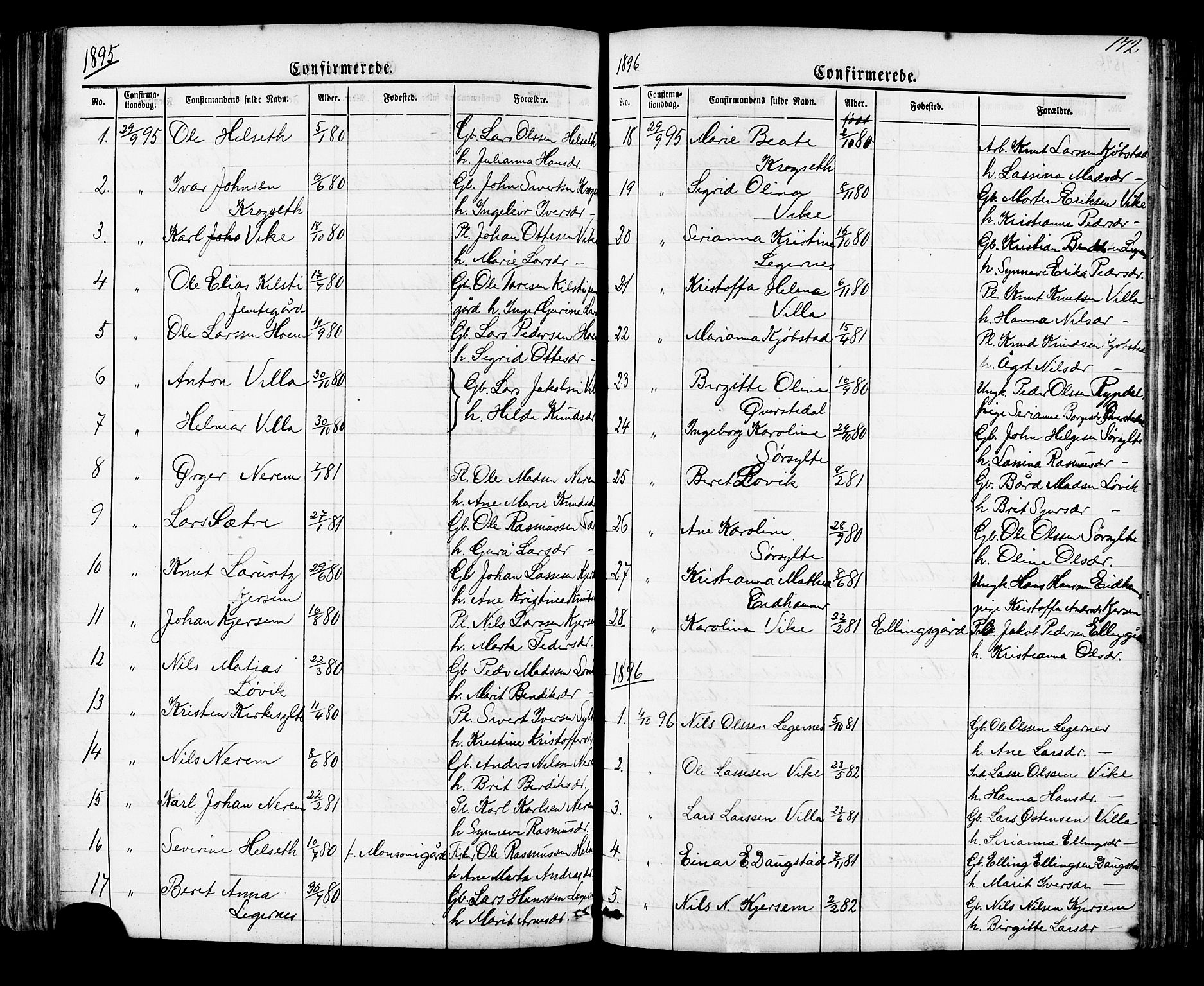 Ministerialprotokoller, klokkerbøker og fødselsregistre - Møre og Romsdal, AV/SAT-A-1454/541/L0547: Klokkerbok nr. 541C02, 1867-1921, s. 172