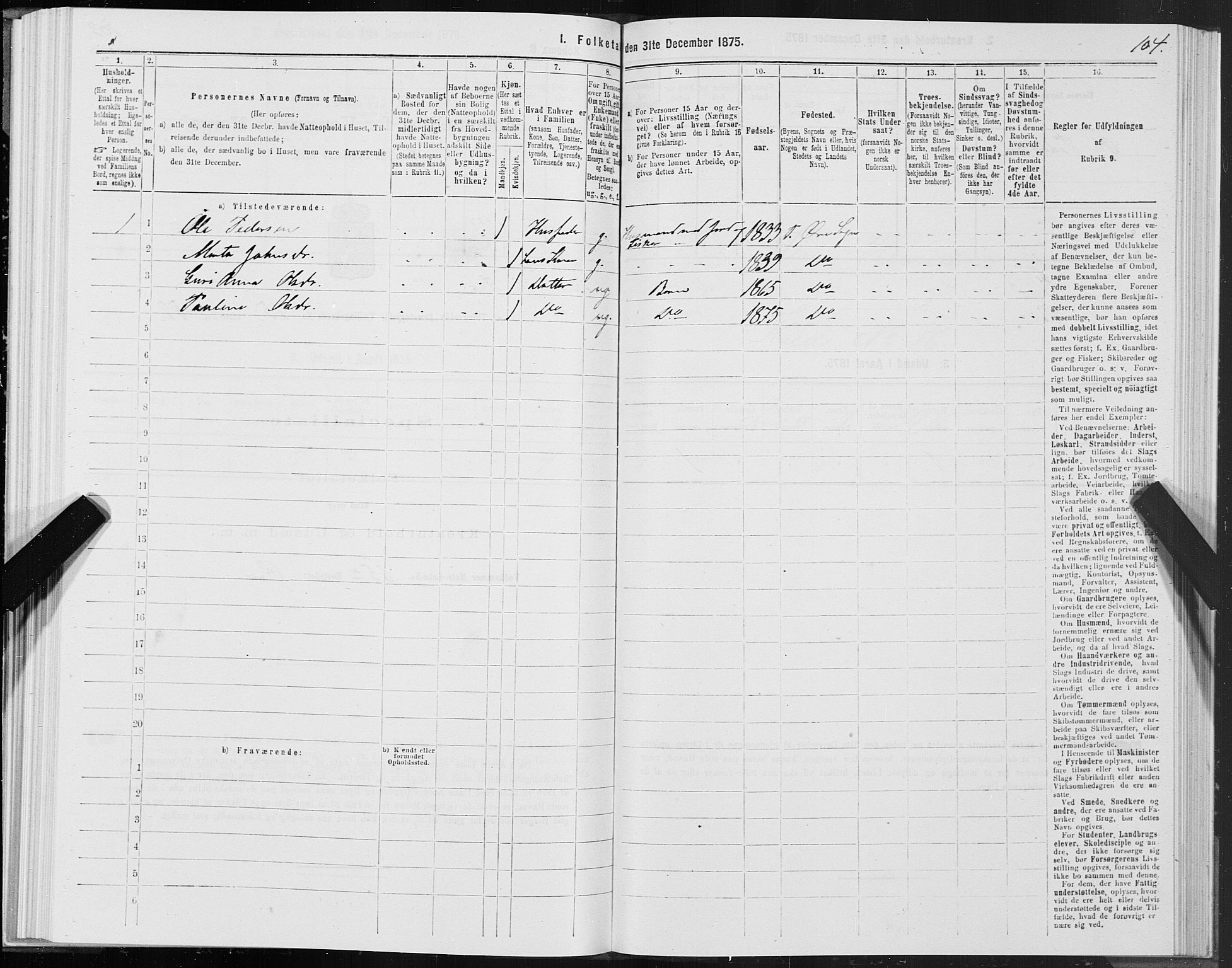 SAT, Folketelling 1875 for 1560P Tingvoll prestegjeld, 1875, s. 6104