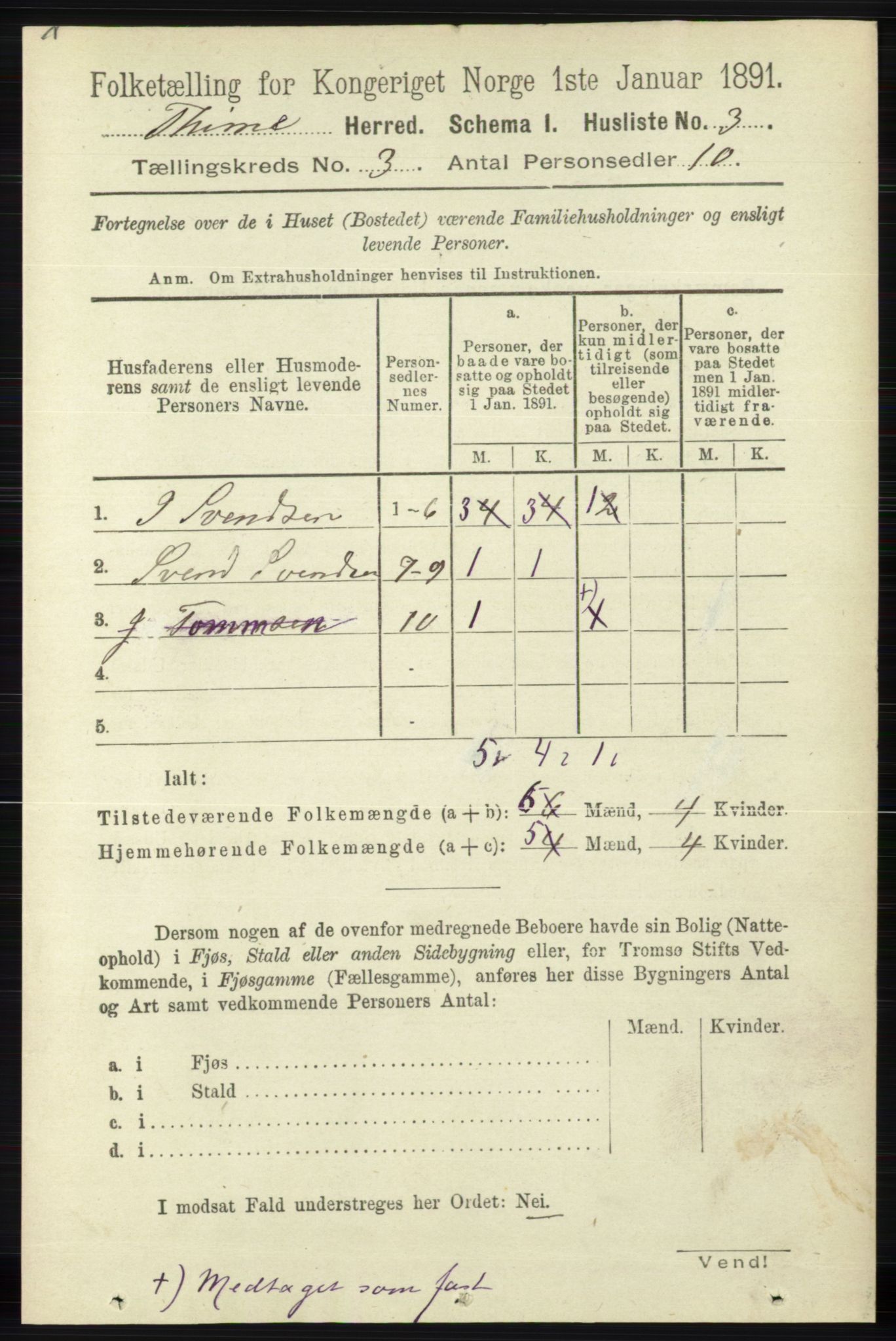 RA, Folketelling 1891 for 1121 Time herred, 1891, s. 997