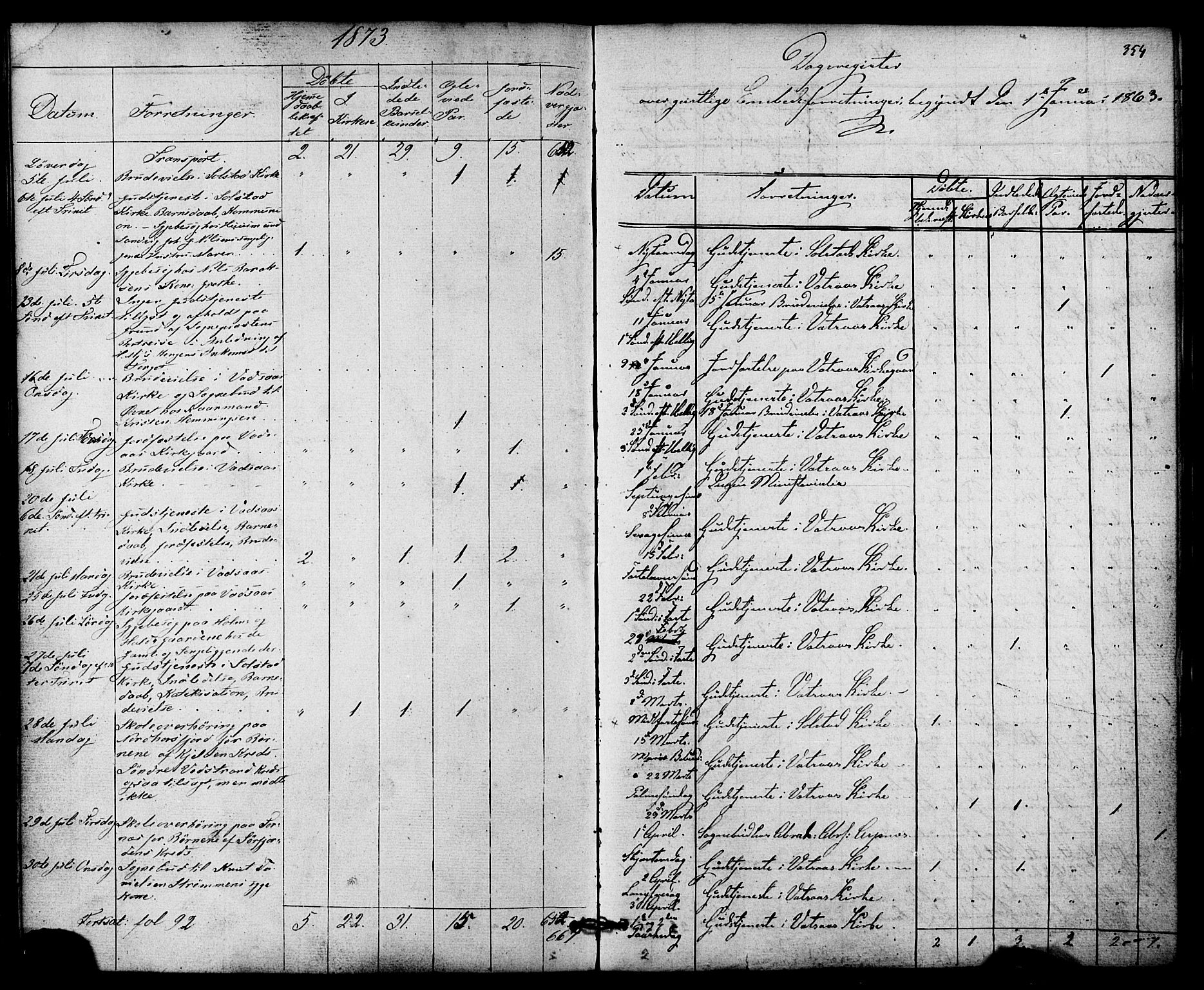 Ministerialprotokoller, klokkerbøker og fødselsregistre - Nordland, SAT/A-1459/810/L0146: Ministerialbok nr. 810A08 /1, 1862-1874, s. 354