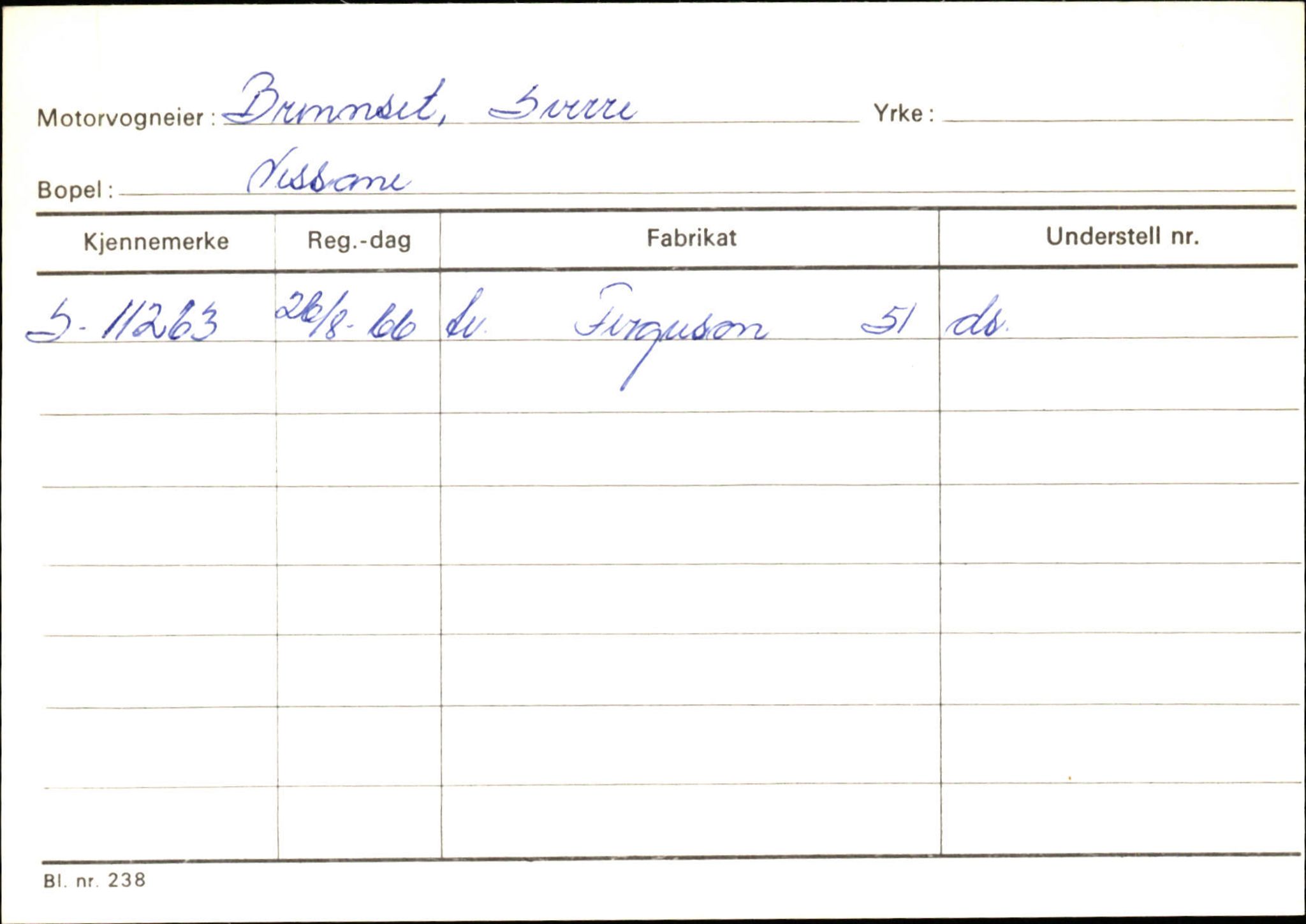 Statens vegvesen, Sogn og Fjordane vegkontor, AV/SAB-A-5301/4/F/L0132: Eigarregister Askvoll A-Å. Balestrand A-Å, 1945-1975, s. 1598