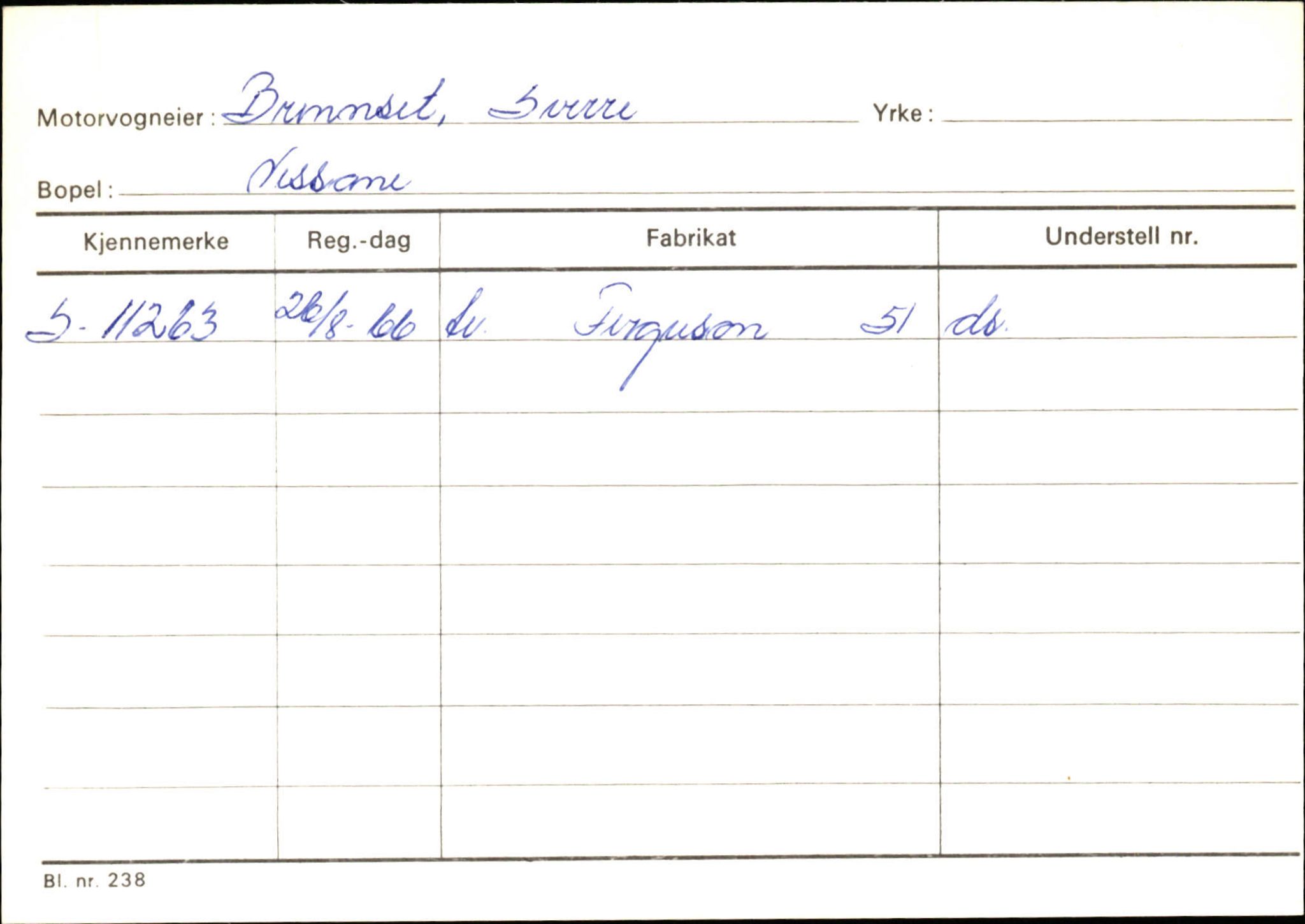 Statens vegvesen, Sogn og Fjordane vegkontor, SAB/A-5301/4/F/L0132: Eigarregister Askvoll A-Å. Balestrand A-Å, 1945-1975, s. 1598