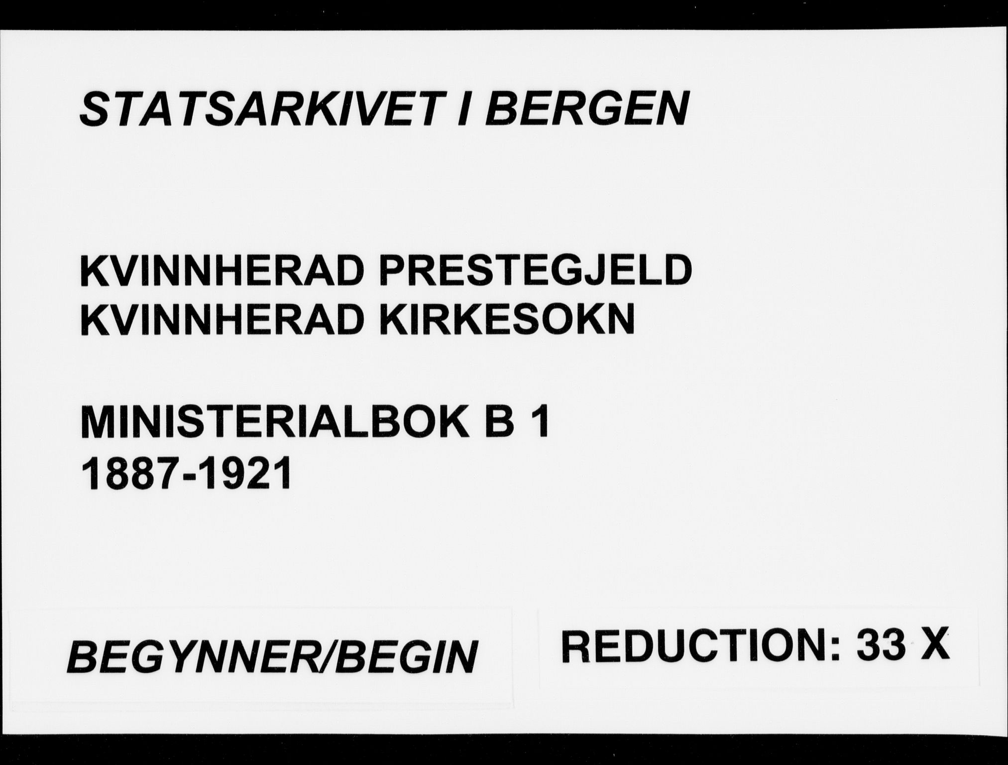 Kvinnherad sokneprestembete, SAB/A-76401/H/Haa: Ministerialbok nr. B  1, 1887-1921