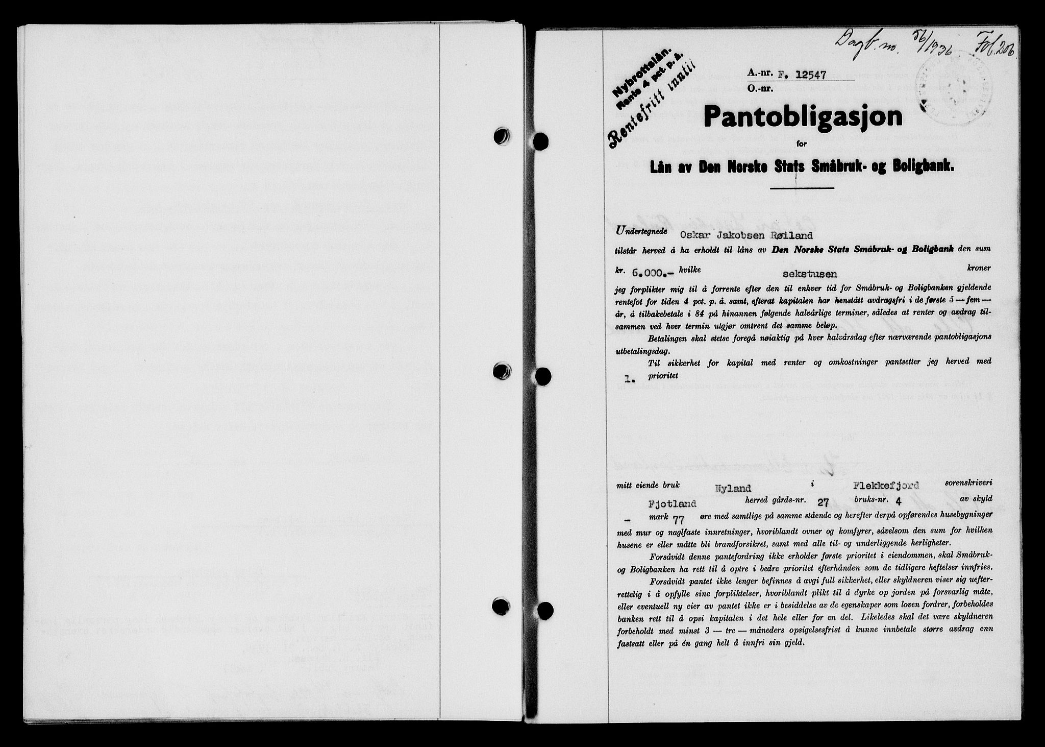 Flekkefjord sorenskriveri, SAK/1221-0001/G/Gb/Gba/L0052: Pantebok nr. 48, 1935-1936, Tingl.dato: 28.01.1936