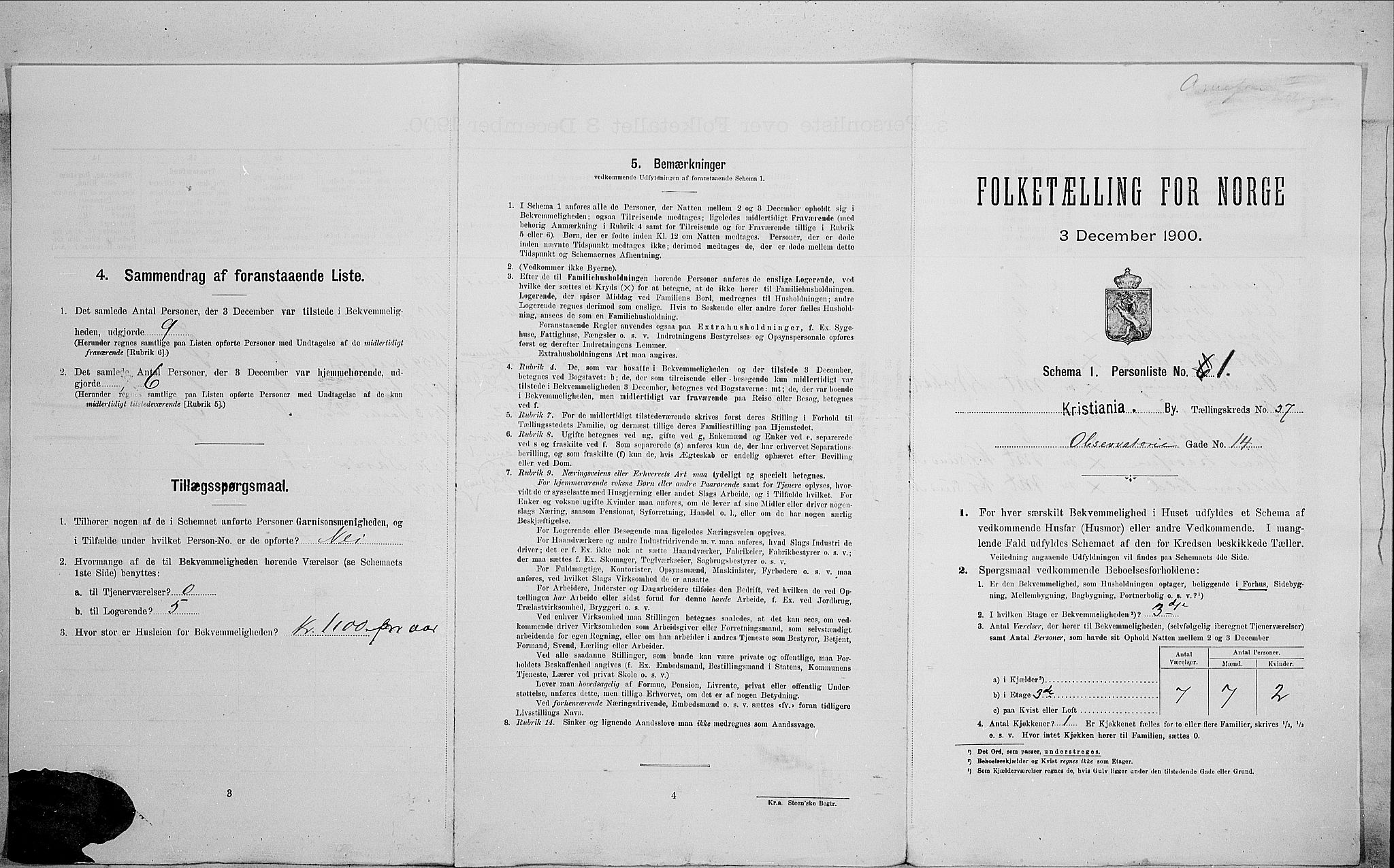 SAO, Folketelling 1900 for 0301 Kristiania kjøpstad, 1900, s. 67235