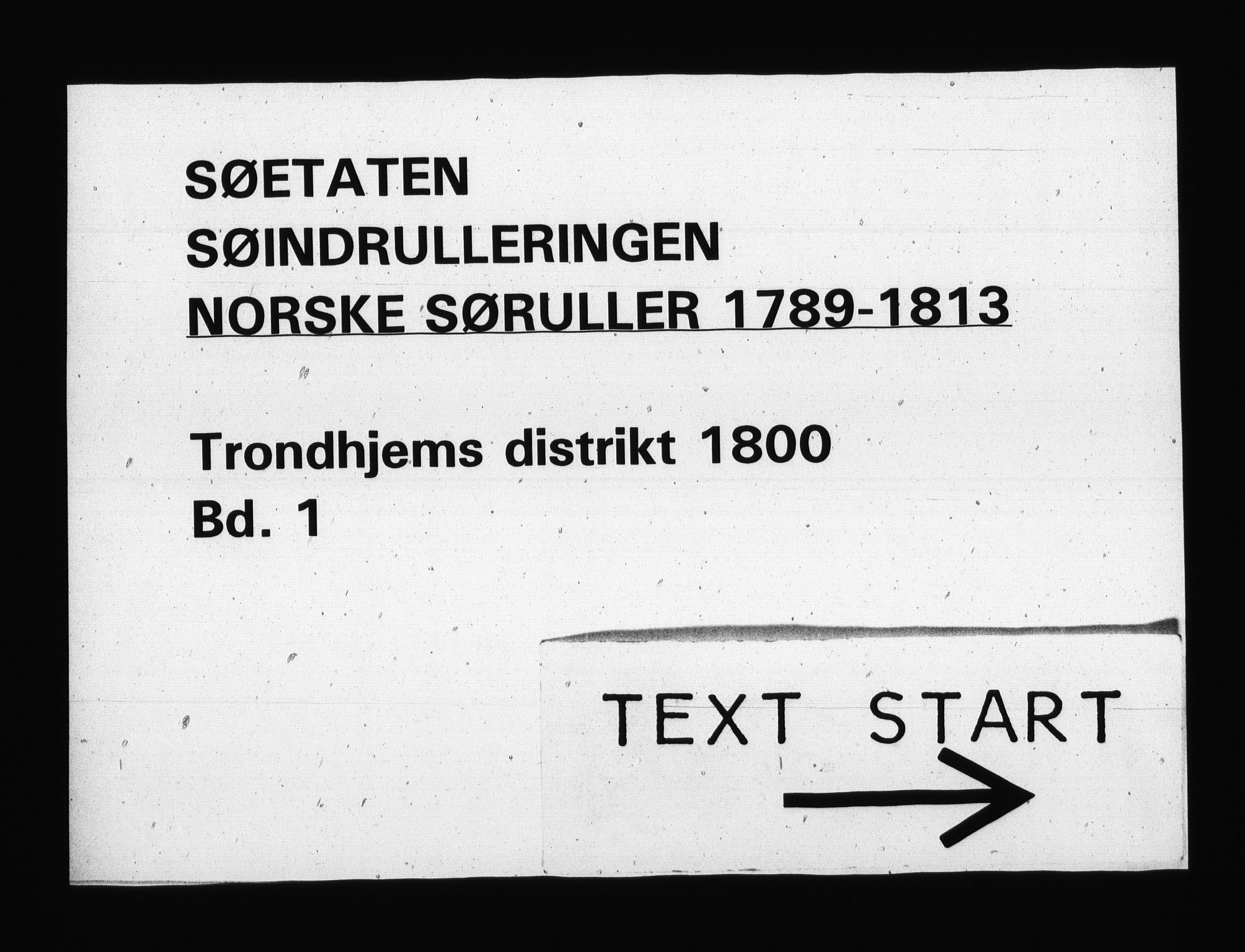 Sjøetaten, RA/EA-3110/F/L0318: Trondheim distrikt, bind 1, 1800