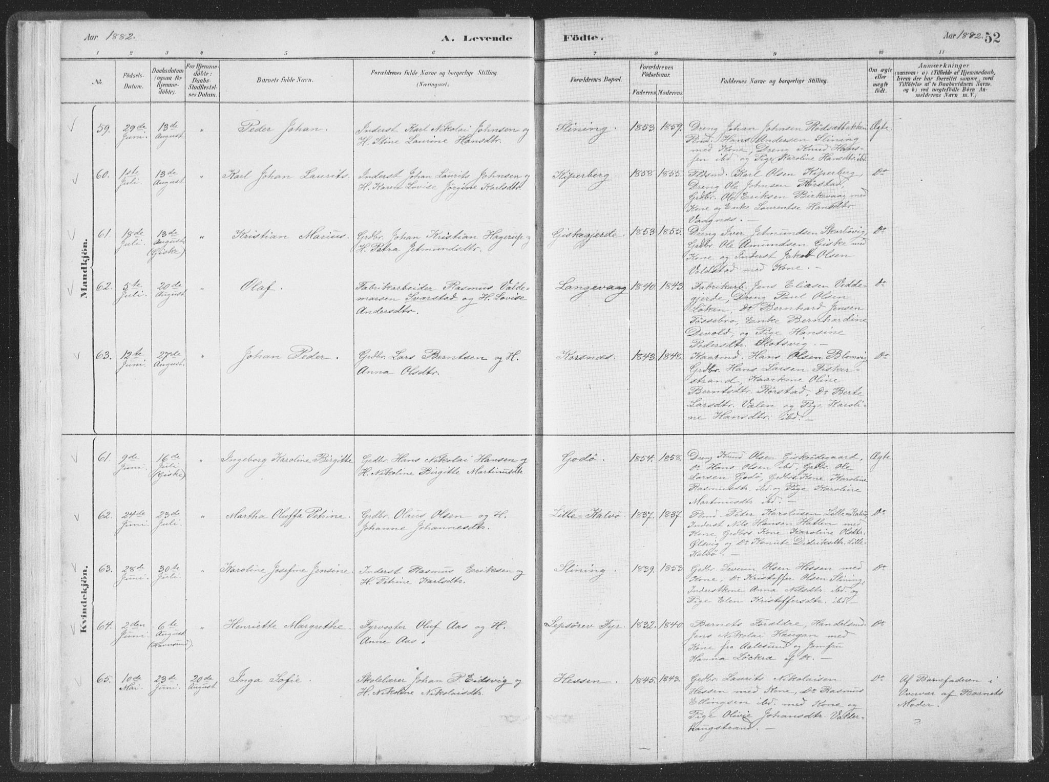 Ministerialprotokoller, klokkerbøker og fødselsregistre - Møre og Romsdal, AV/SAT-A-1454/528/L0401: Ministerialbok nr. 528A12I, 1880-1920, s. 52