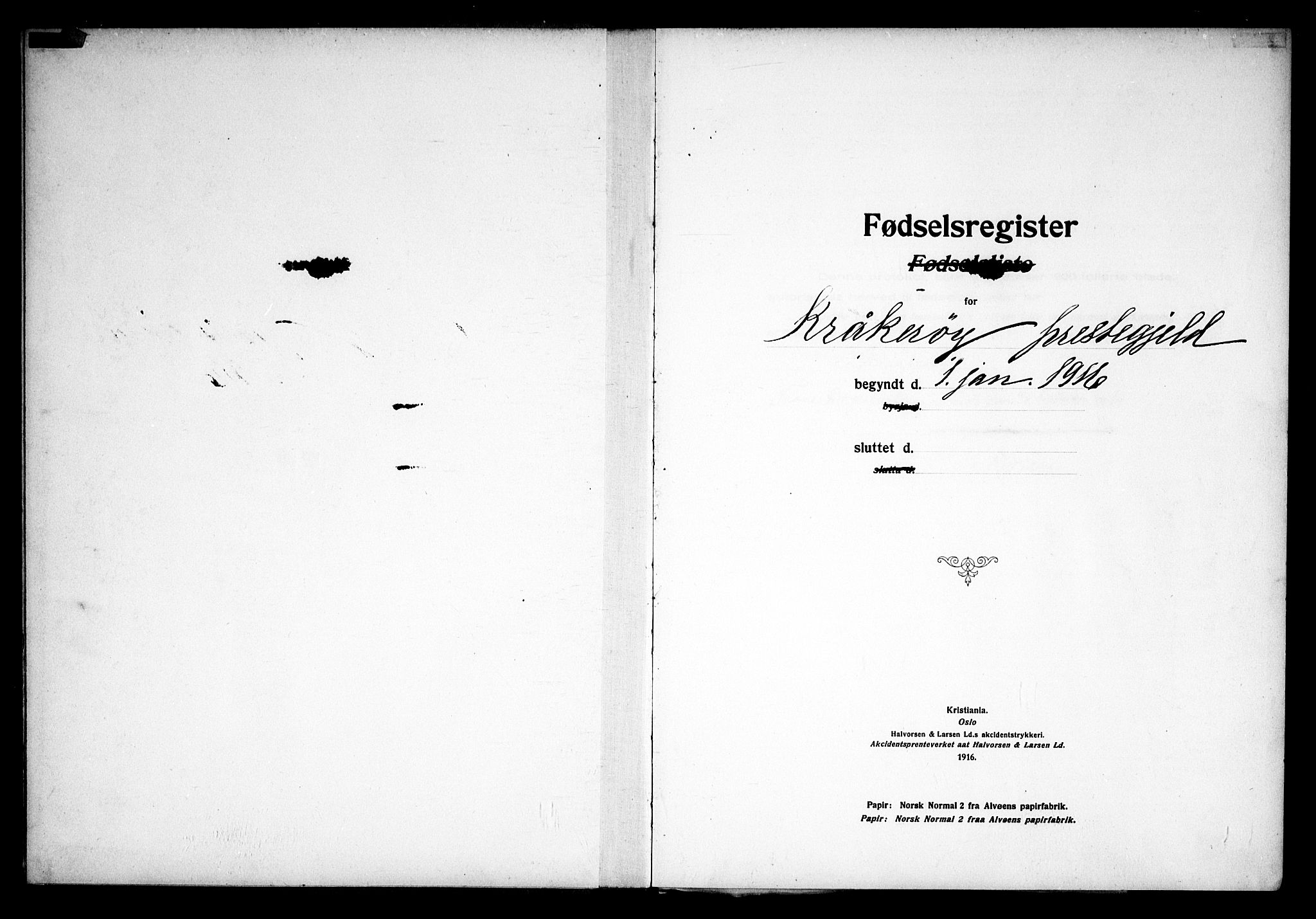 Kråkerøy prestekontor Kirkebøker, SAO/A-10912/J/Ja/L0001: Fødselsregister nr. 1, 1916-1938