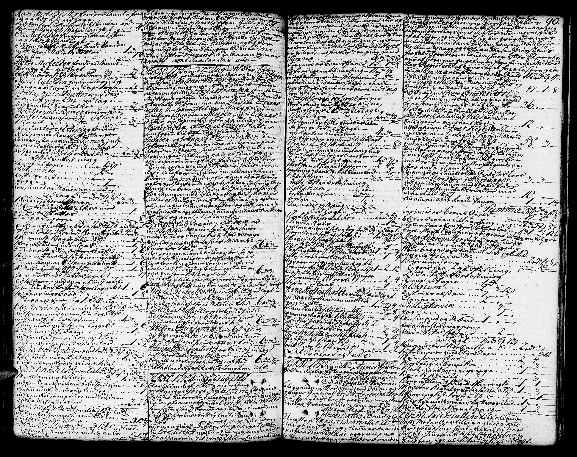 Sunnhordland sorenskrivar, SAB/A-2401/1/H/Ha/Haa/L0006: Skifteprotokollar. Register på lesesal. Fol. 1061- ut, 1743-1749, s. 89b-90a