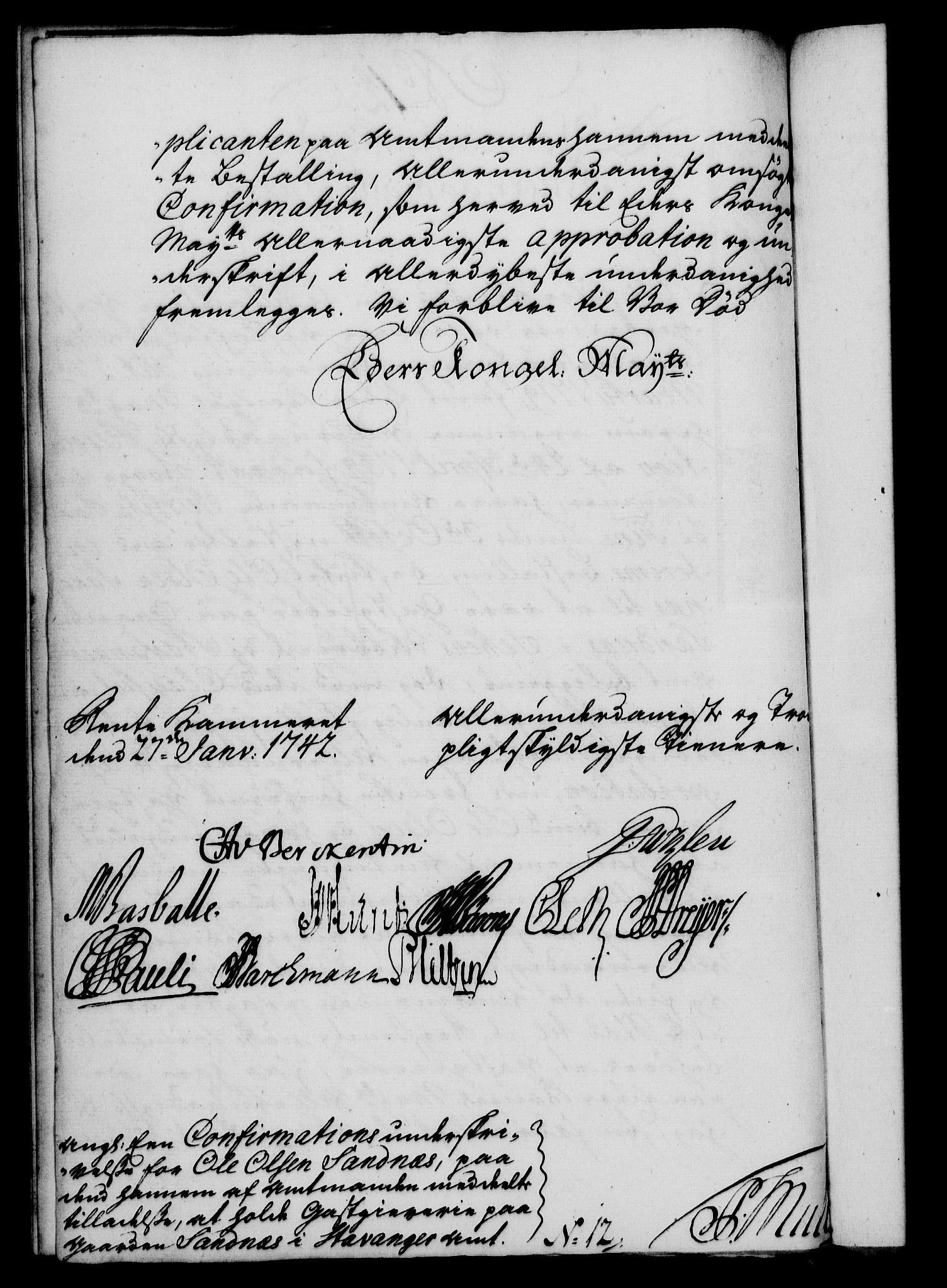 Rentekammeret, Kammerkanselliet, RA/EA-3111/G/Gf/Gfa/L0025: Norsk relasjons- og resolusjonsprotokoll (merket RK 52.25), 1742, s. 115