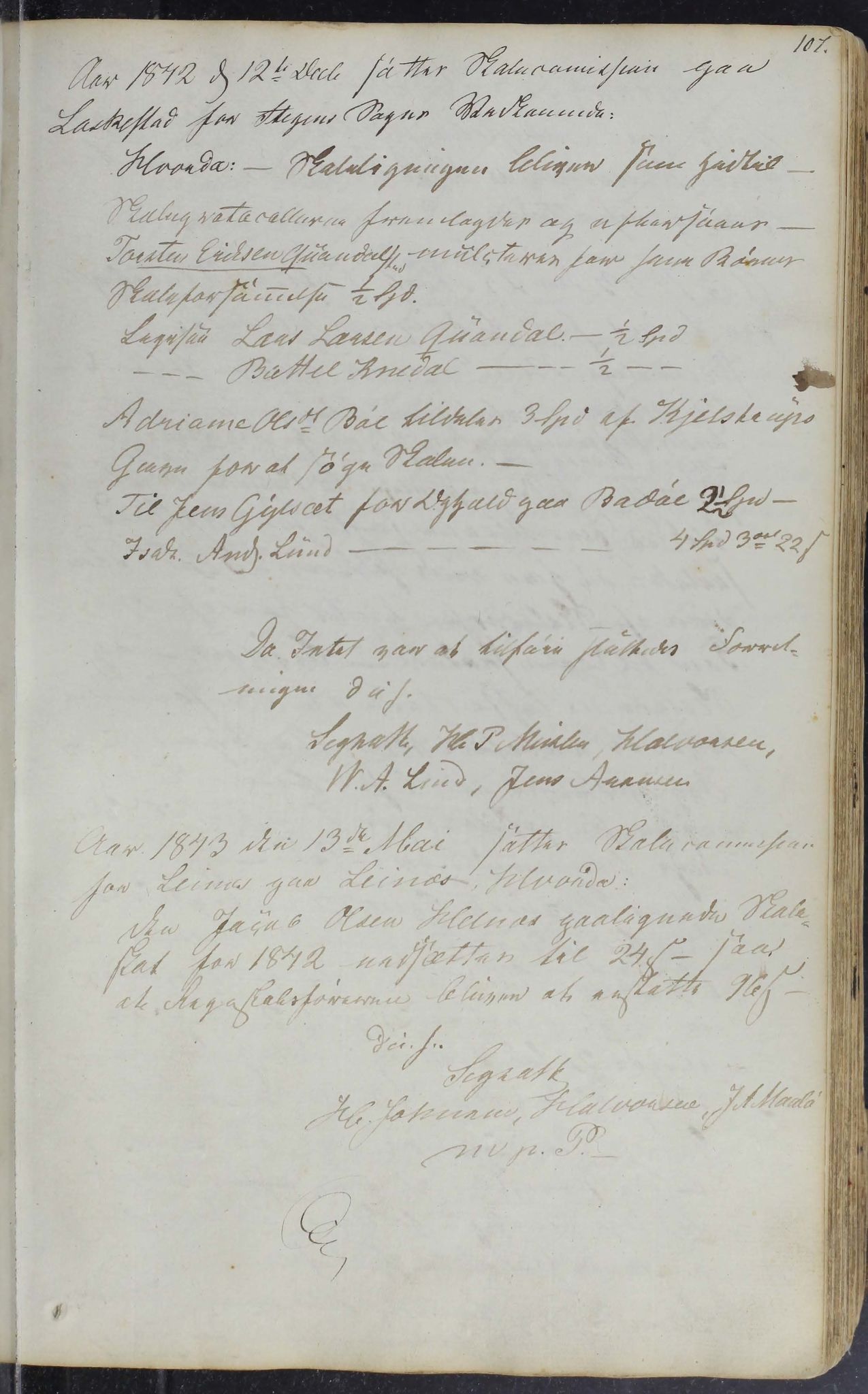 Steigen kommune. Formannskap, AIN/K-18480.150/A/Aa/L0001: Møtebok m/regnskap, 1796-1873, s. 107