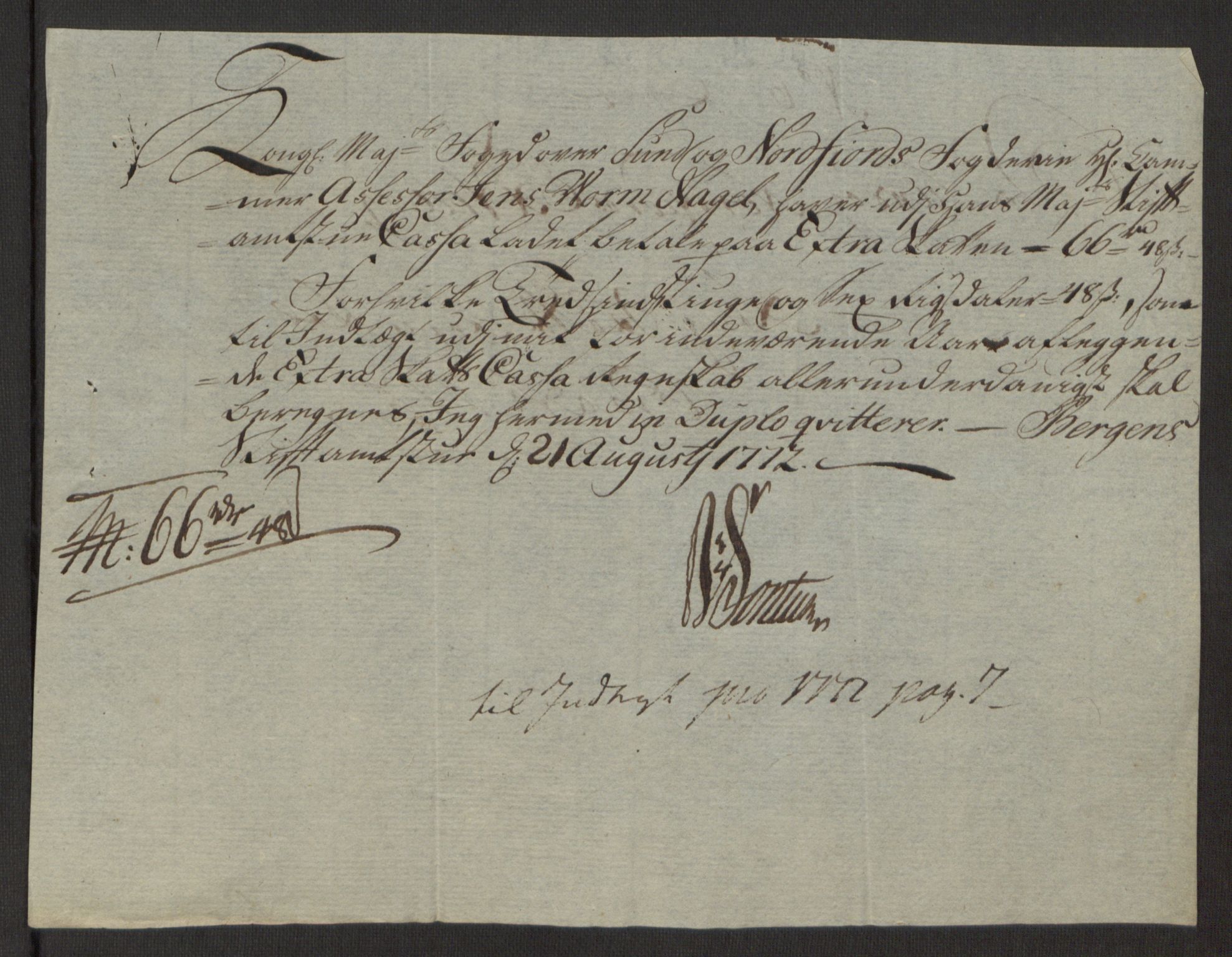 Rentekammeret inntil 1814, Reviderte regnskaper, Fogderegnskap, RA/EA-4092/R53/L3551: Ekstraskatten Sunn- og Nordfjord, 1772, s. 39