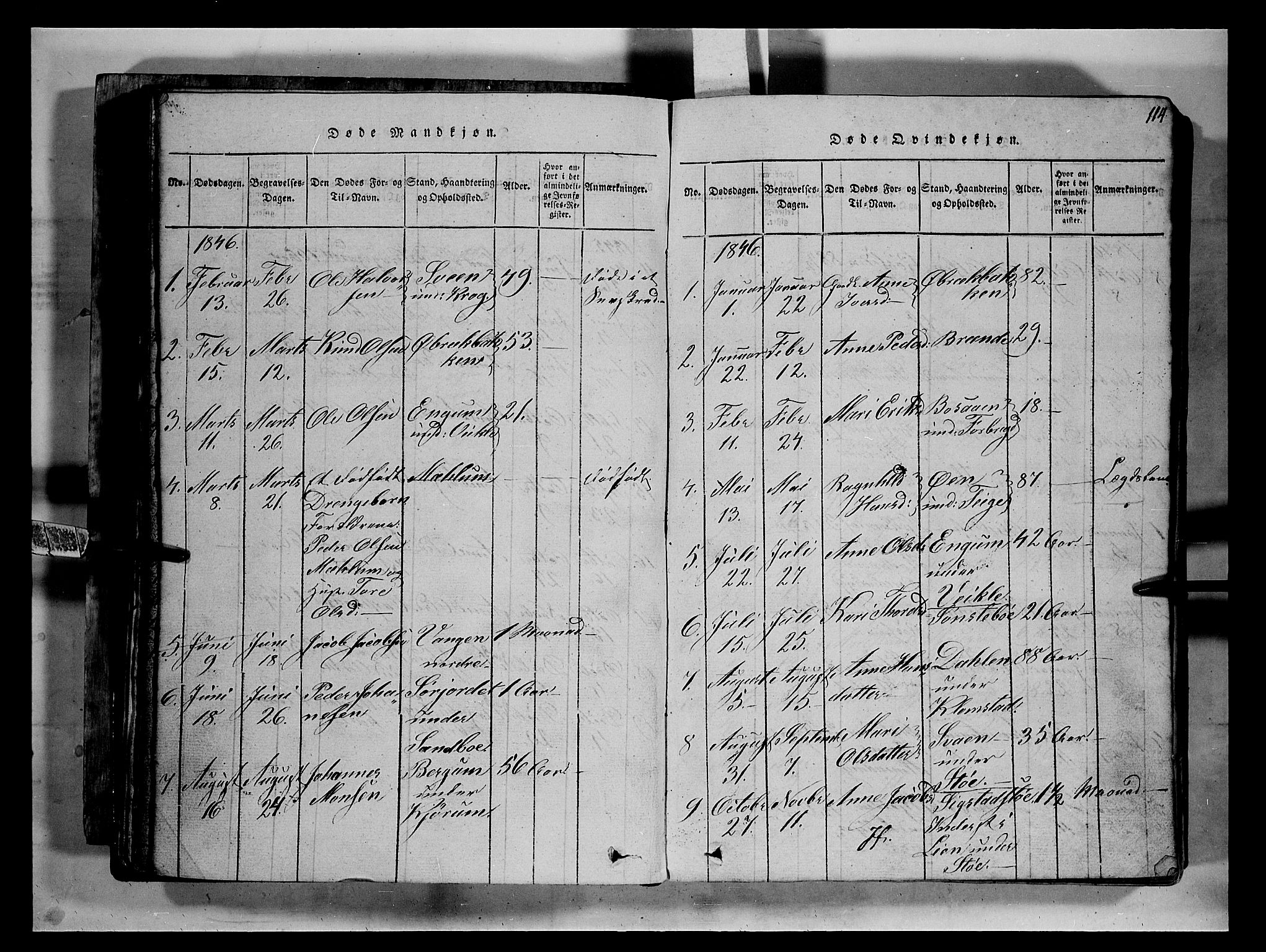 Fron prestekontor, AV/SAH-PREST-078/H/Ha/Hab/L0002: Klokkerbok nr. 2, 1816-1850, s. 114