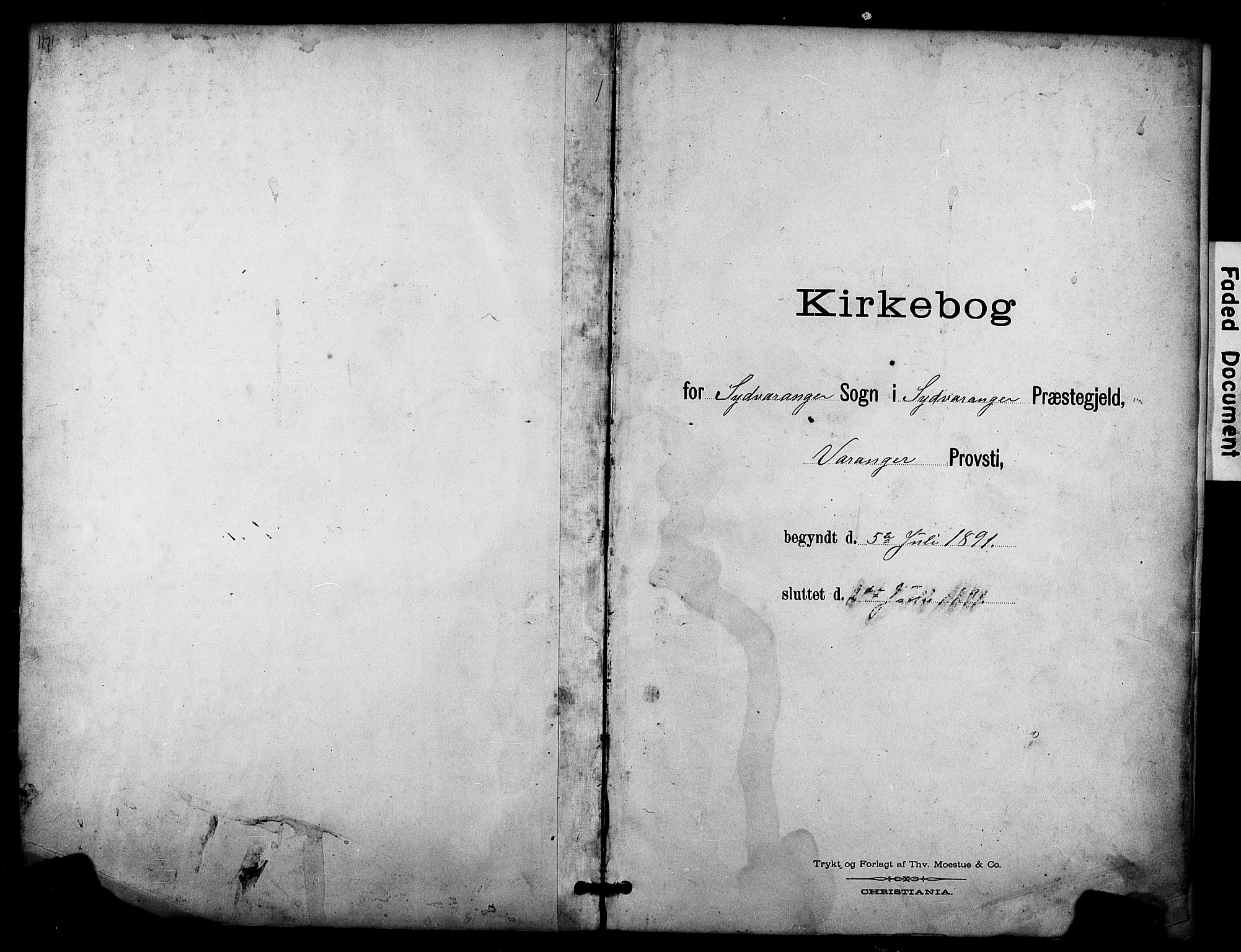 Sør-Varanger sokneprestkontor, SATØ/S-1331/H/Hb/L0004klokker: Klokkerbok nr. 4, 1891-1912