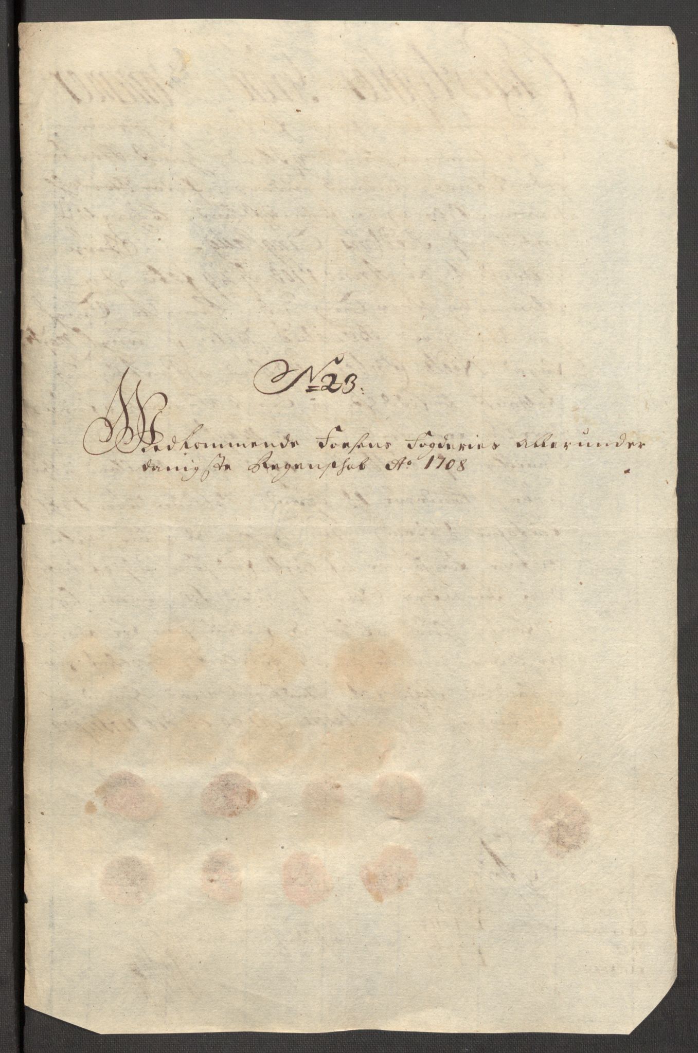 Rentekammeret inntil 1814, Reviderte regnskaper, Fogderegnskap, AV/RA-EA-4092/R57/L3858: Fogderegnskap Fosen, 1708-1709, s. 171