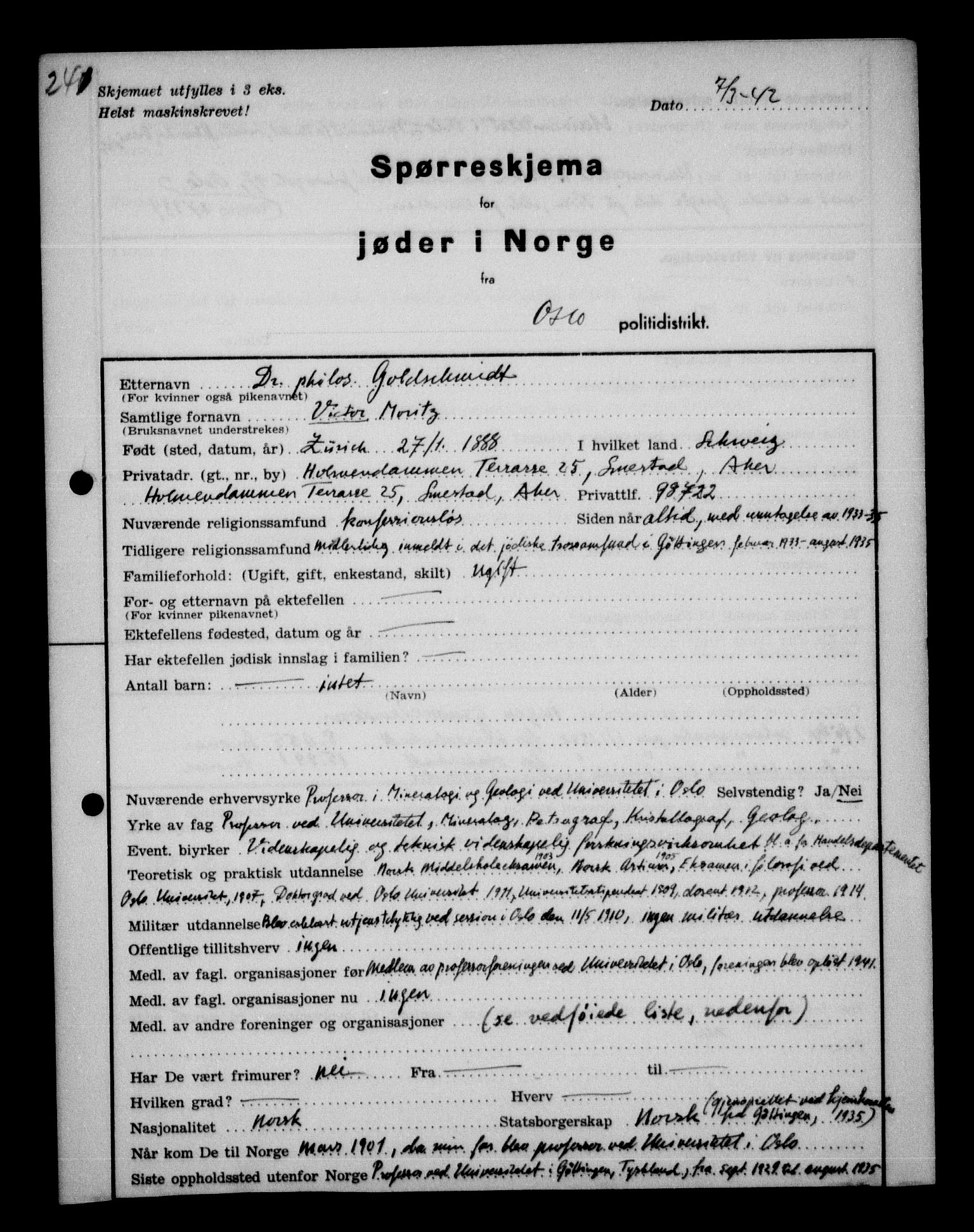 Statspolitiet - Hovedkontoret / Osloavdelingen, AV/RA-S-1329/G/Ga/L0009: Spørreskjema for jøder i Norge, Oslo Alexander-Gutman, 1942, s. 728