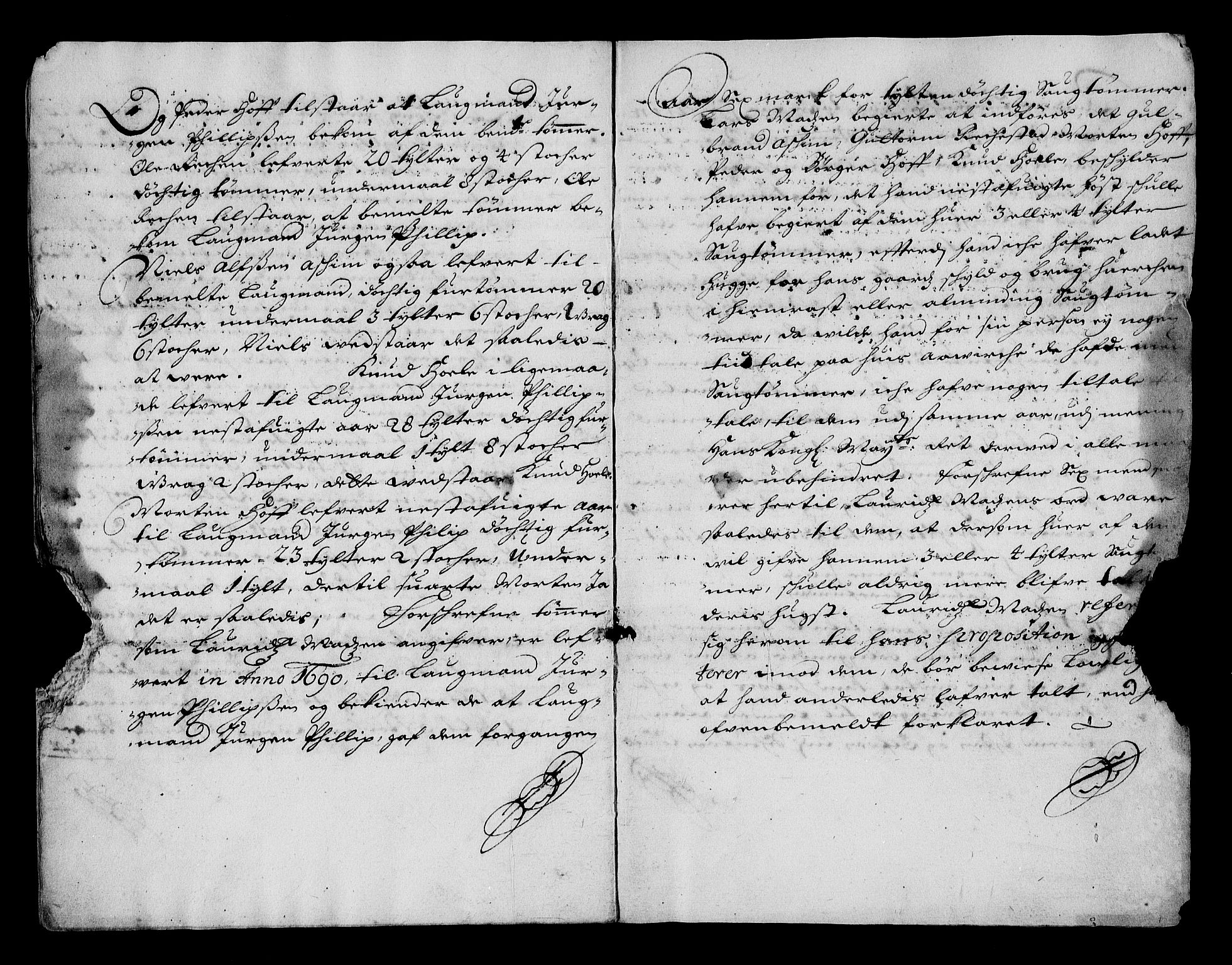Stattholderembetet 1572-1771, AV/RA-EA-2870/Af/L0004: Avskrifter av vedlegg til originale supplikker, nummerert i samsvar med supplikkbøkene, 1691-1694, s. 56