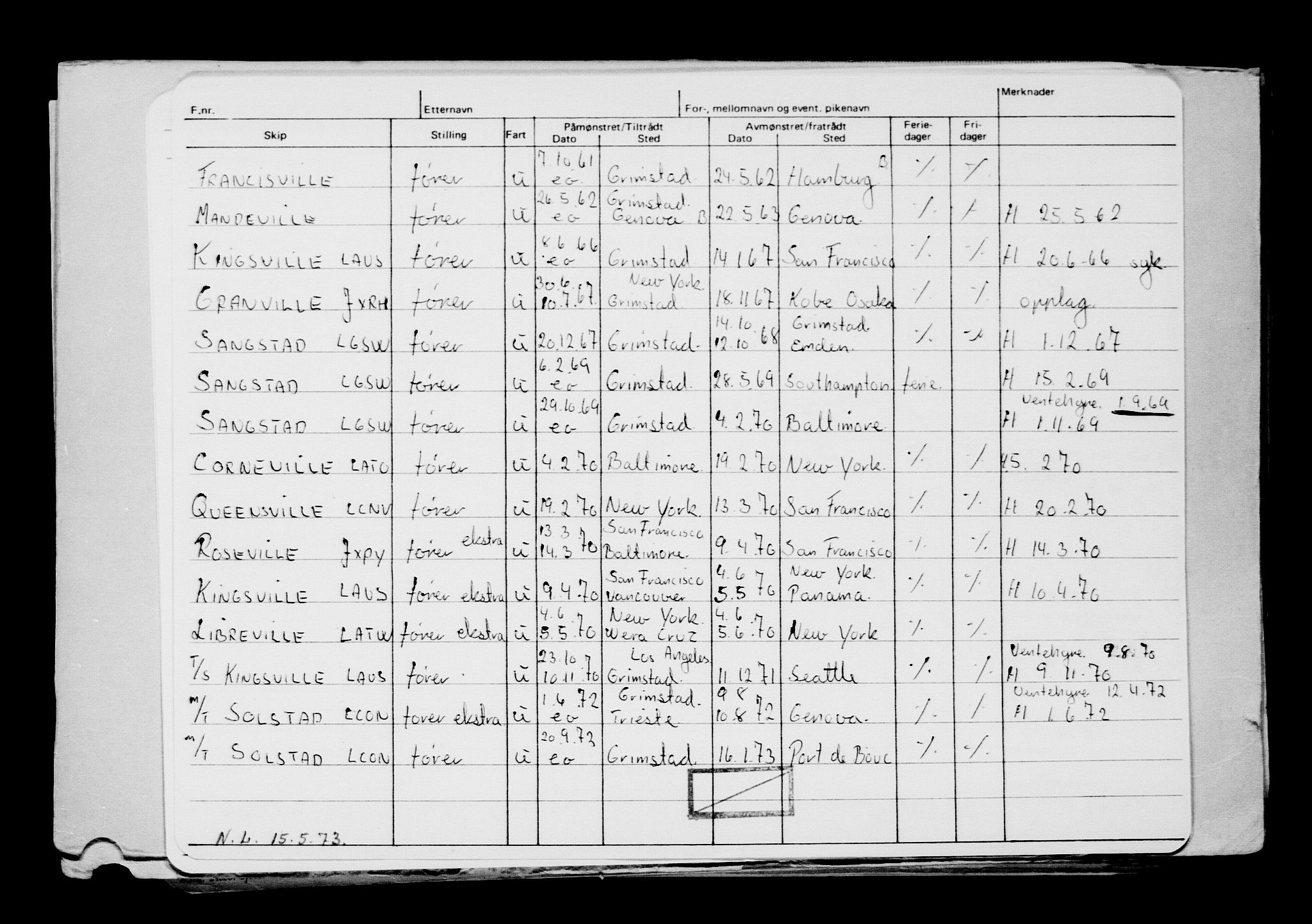 Direktoratet for sjømenn, AV/RA-S-3545/G/Gb/L0169: Hovedkort, 1919, s. 446