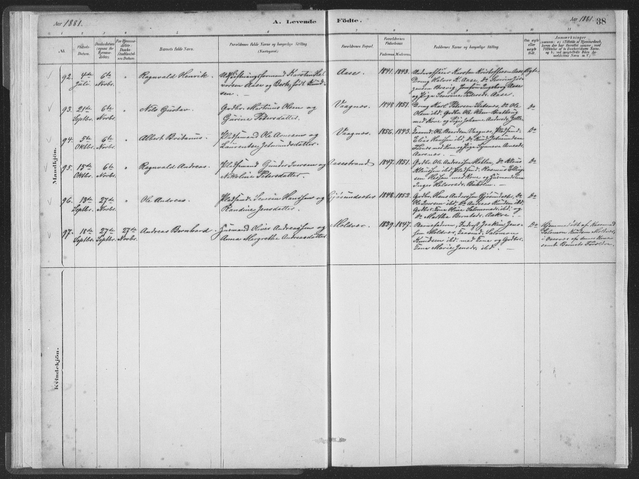 Ministerialprotokoller, klokkerbøker og fødselsregistre - Møre og Romsdal, AV/SAT-A-1454/528/L0401: Ministerialbok nr. 528A12I, 1880-1920, s. 38