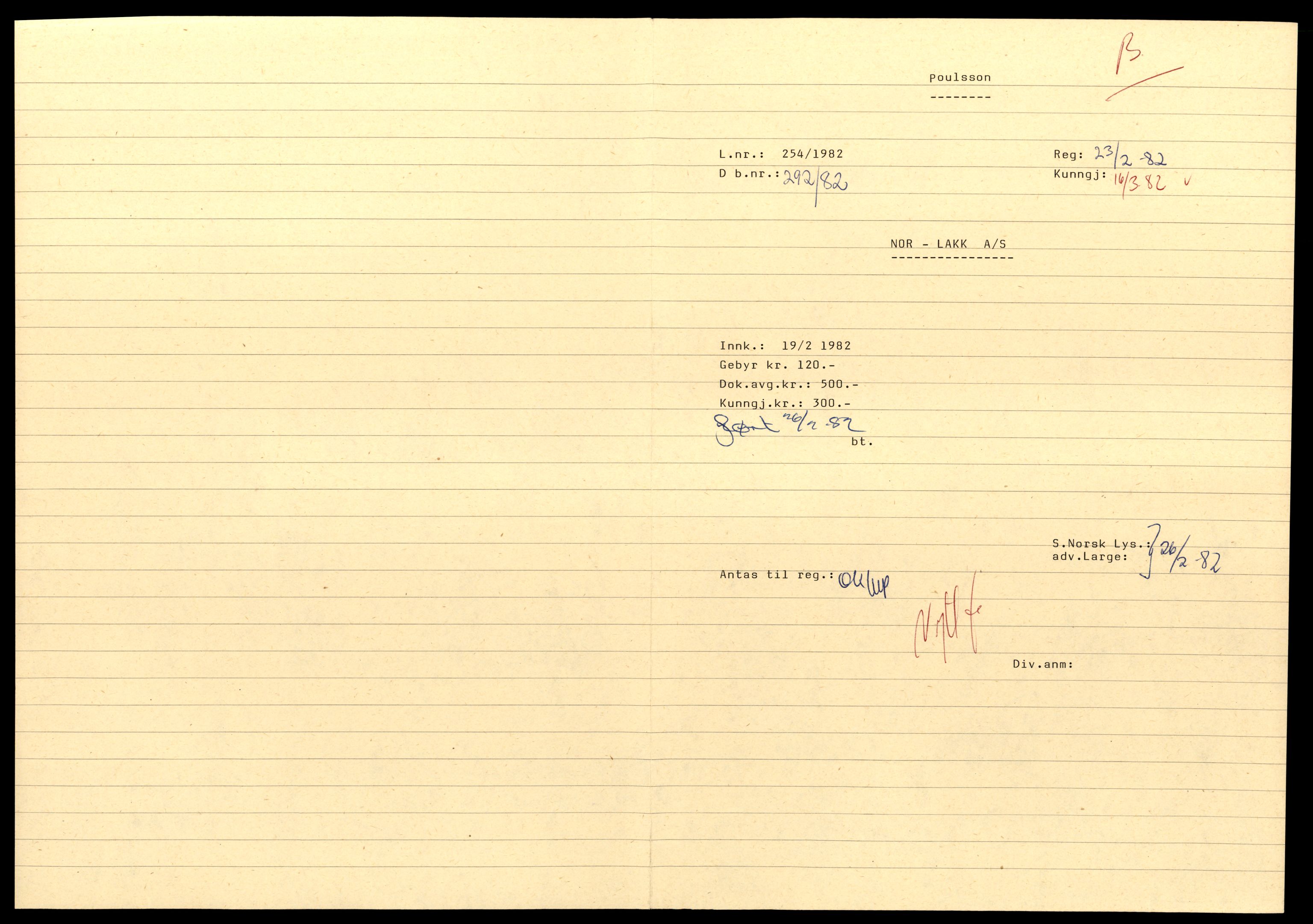 Asker og Bærum tingrett, AV/SAT-A-10379/K/Kb/Kbb/L0119: Aksjeselskap og andelslag i Bærum. Norl - Norsk A, 1944-1989, s. 1