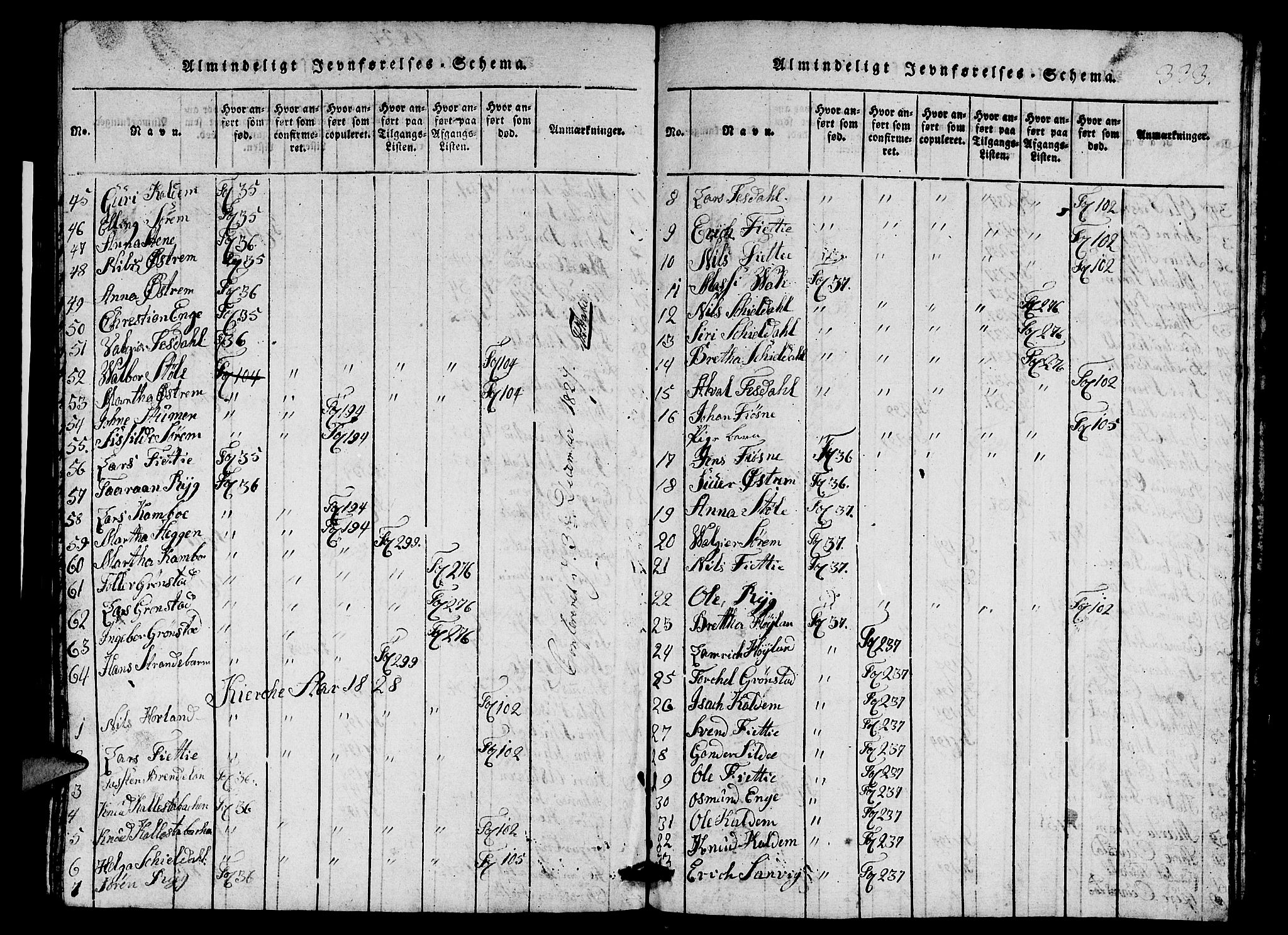 Etne sokneprestembete, AV/SAB-A-75001/H/Hab: Klokkerbok nr. A 1, 1815-1849, s. 333