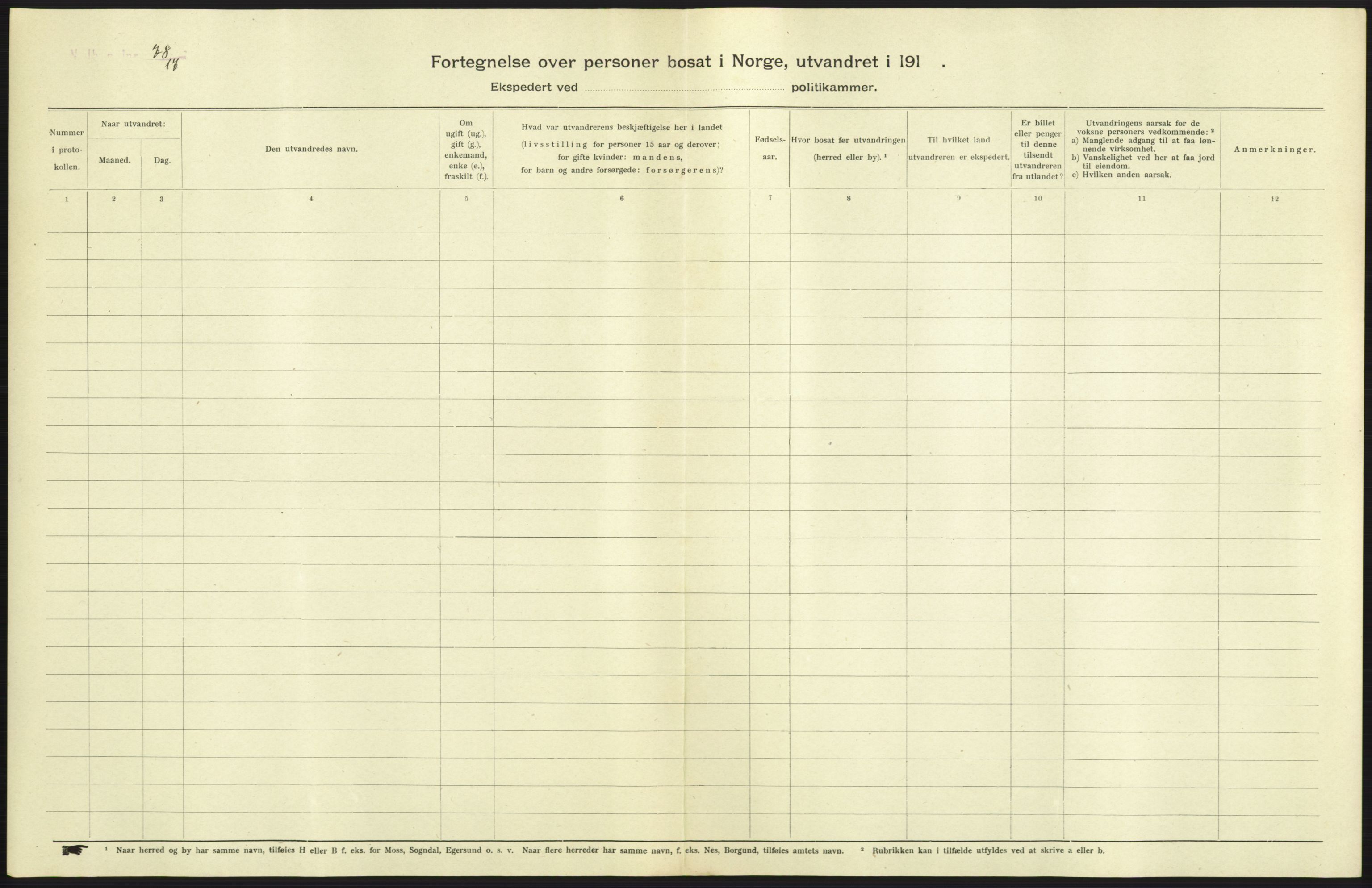 Nord-Jarlsberg politikammer, AV/SAKO-A-739/I/Ia/Iab/L0001: Emigrantprotokoll, 1912-1918, s. 9