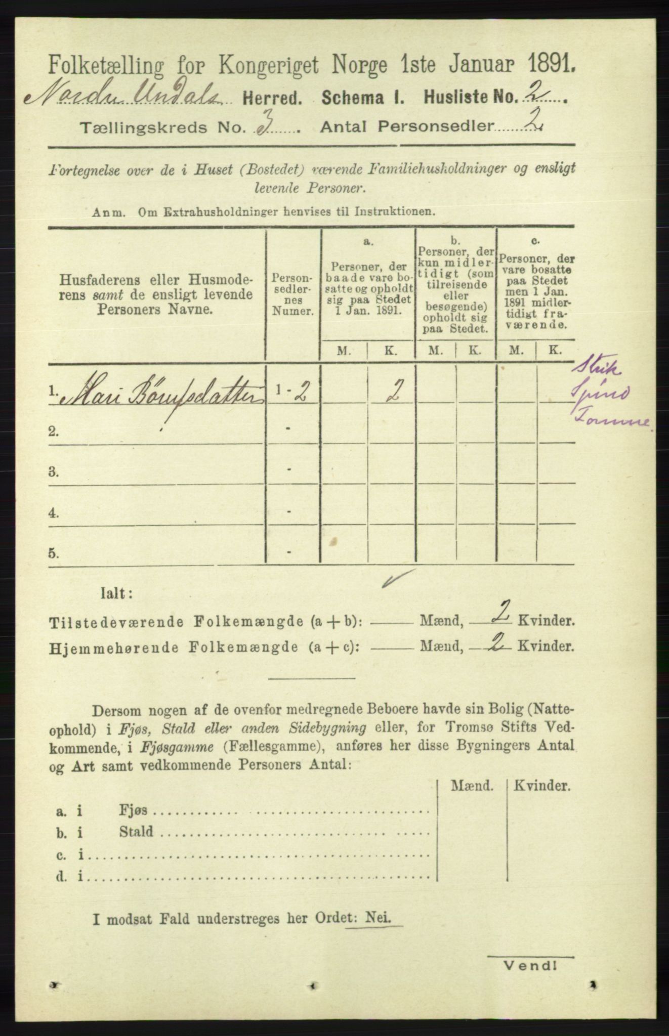 RA, Folketelling 1891 for 1028 Nord-Audnedal herred, 1891, s. 706