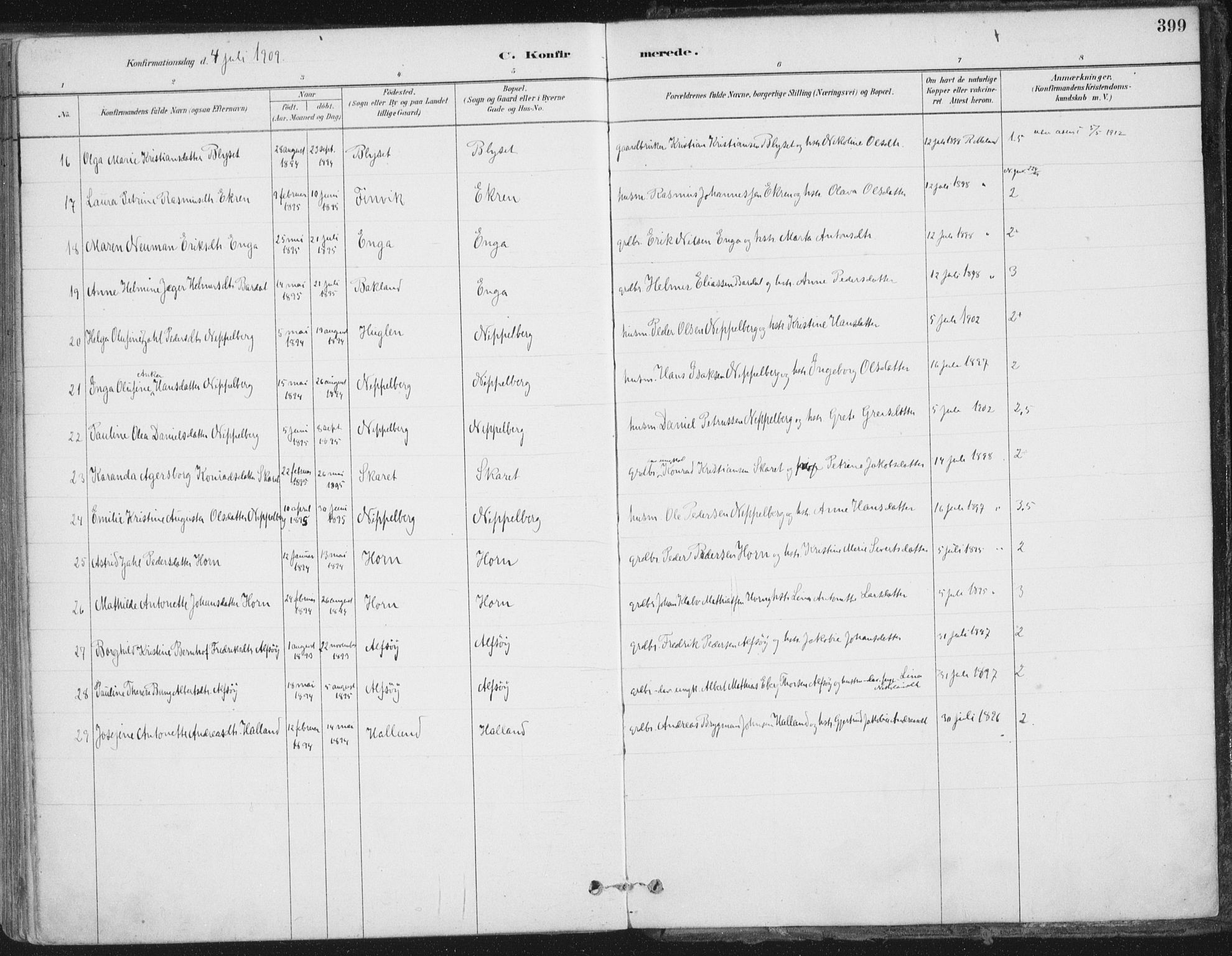 Ministerialprotokoller, klokkerbøker og fødselsregistre - Nordland, AV/SAT-A-1459/838/L0552: Ministerialbok nr. 838A10, 1880-1910, s. 399
