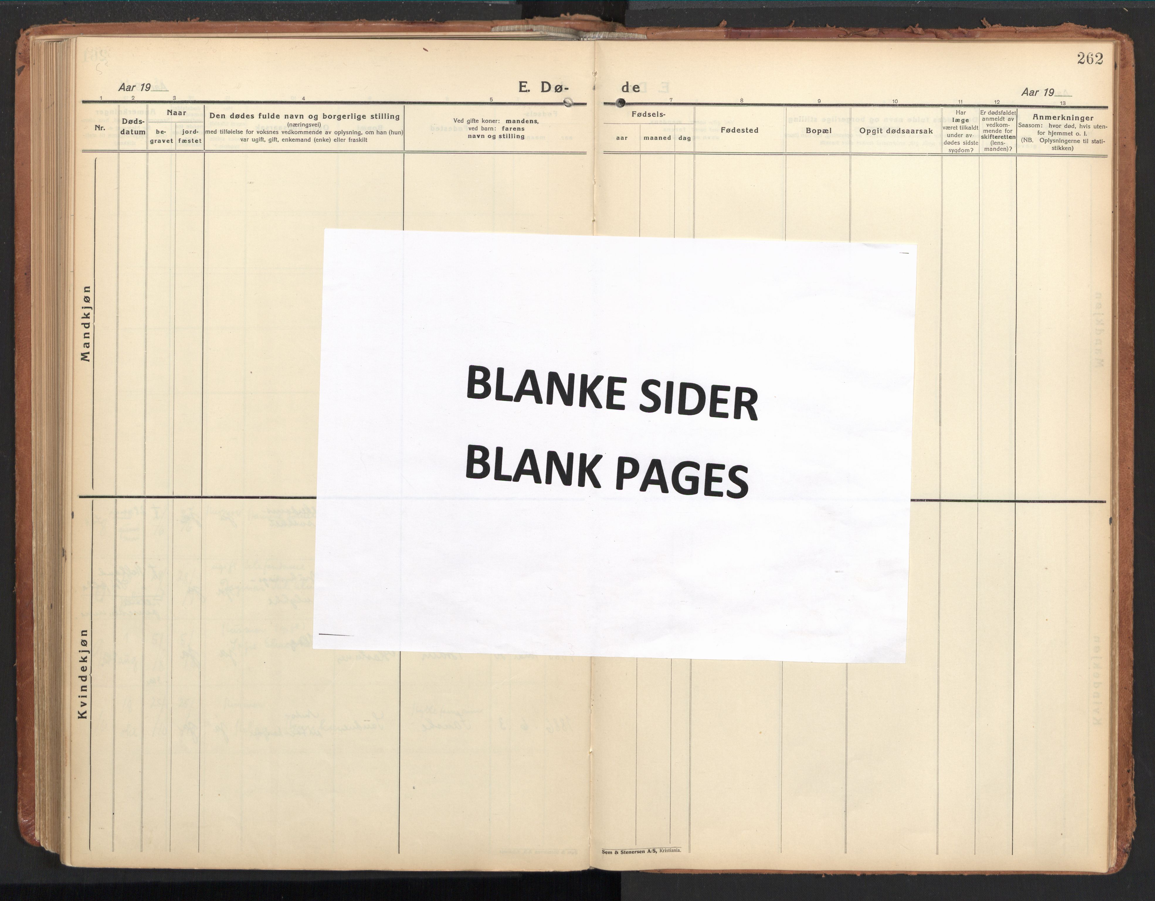 Ministerialprotokoller, klokkerbøker og fødselsregistre - Nordland, SAT/A-1459/850/L0716: Residerende kapellans bok nr. 850B06, 1924-1938, s. 262