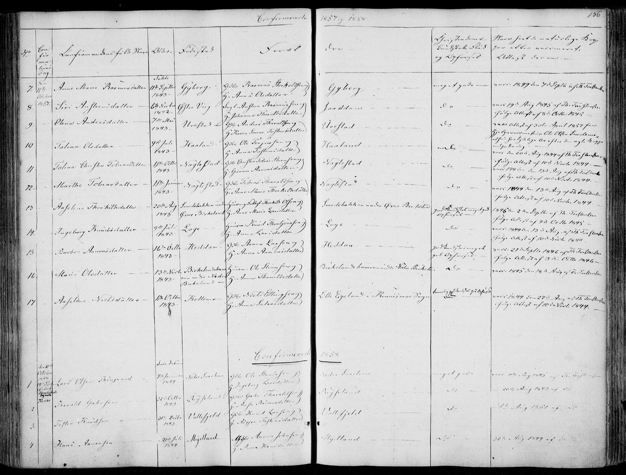 Hægebostad sokneprestkontor, SAK/1111-0024/F/Fa/Faa/L0004: Ministerialbok nr. A 4, 1834-1864, s. 156