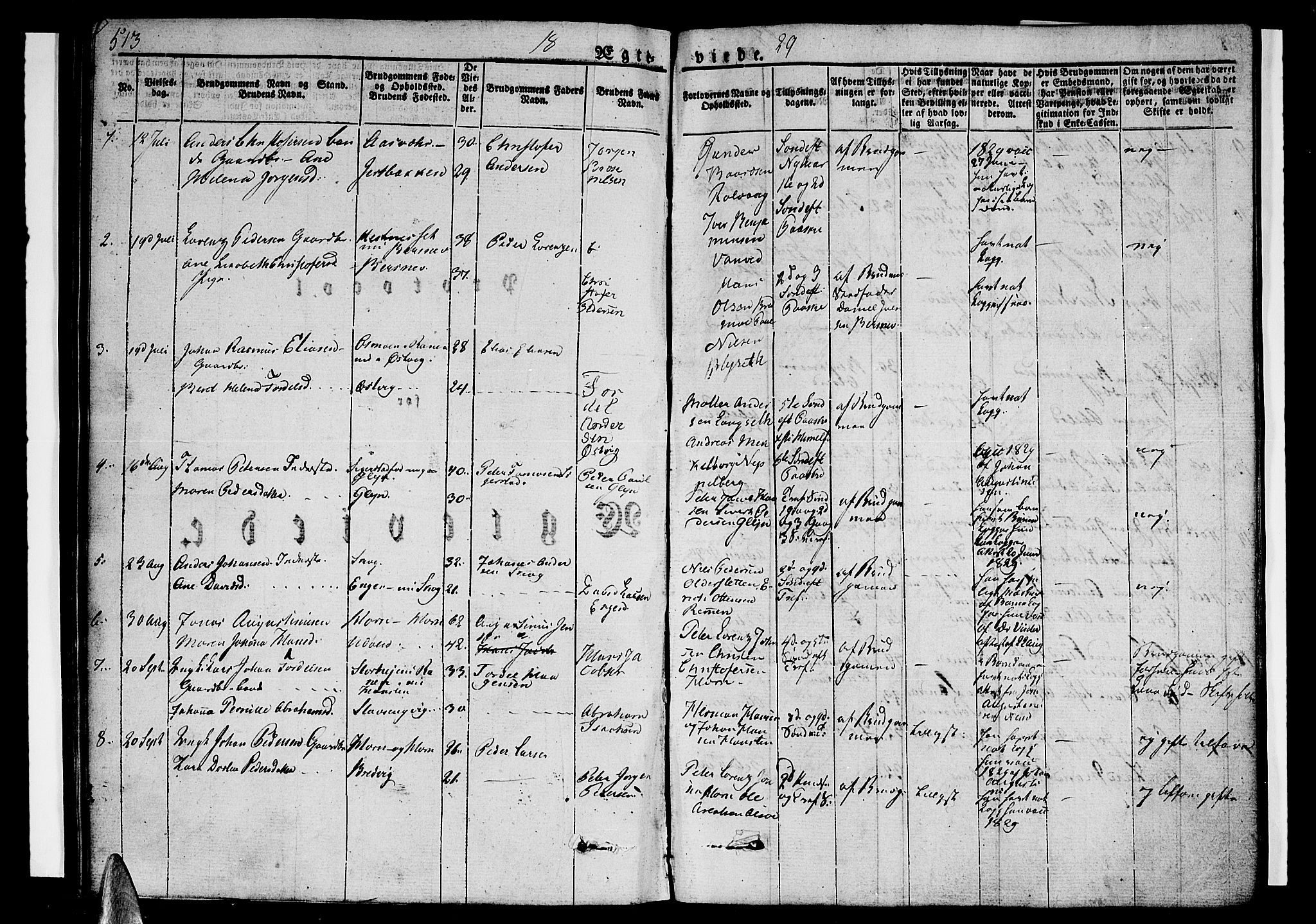 Ministerialprotokoller, klokkerbøker og fødselsregistre - Nordland, SAT/A-1459/838/L0548: Ministerialbok nr. 838A06, 1829-1839, s. 513-514