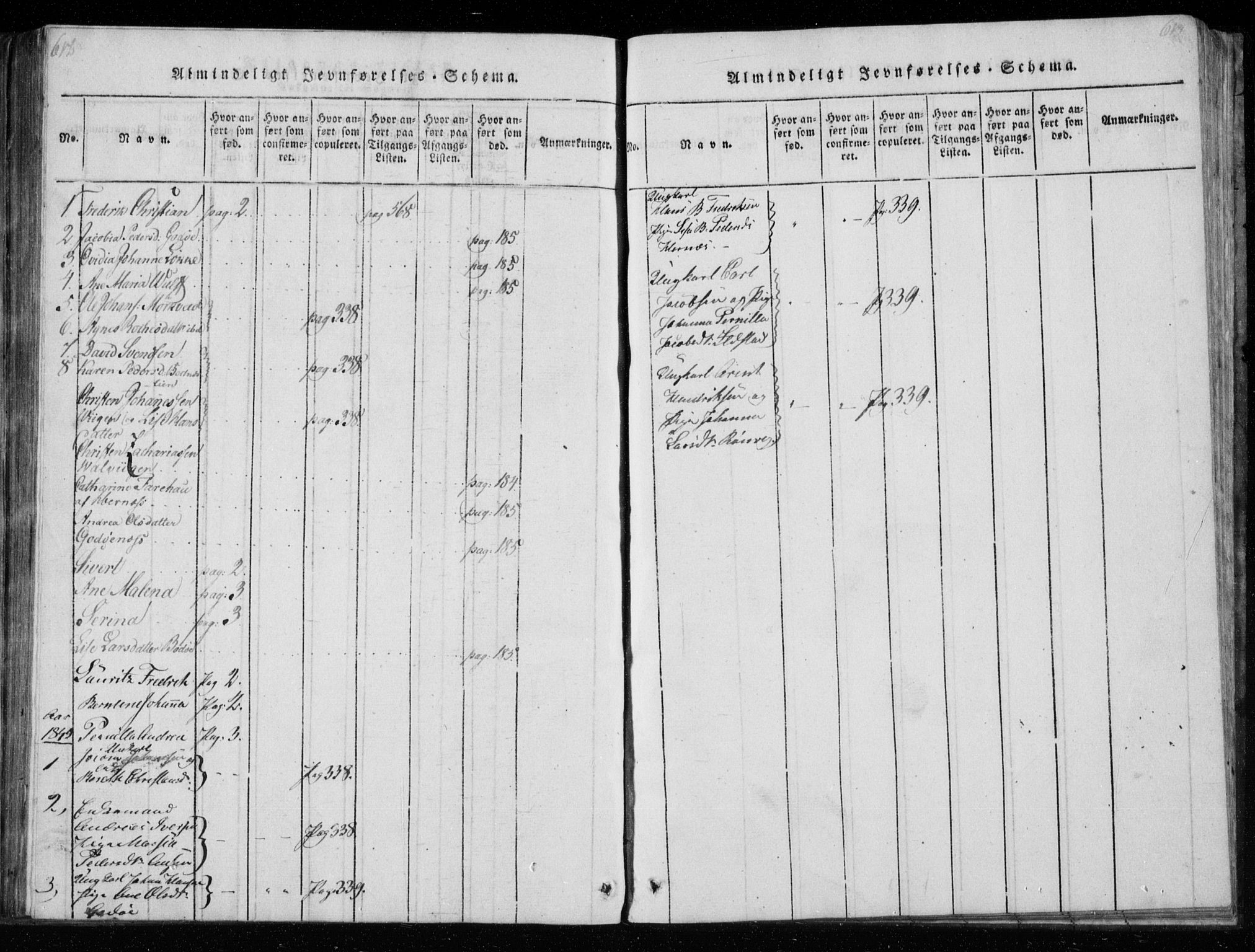 Ministerialprotokoller, klokkerbøker og fødselsregistre - Nordland, SAT/A-1459/801/L0026: Klokkerbok nr. 801C01, 1820-1855, s. 612-613