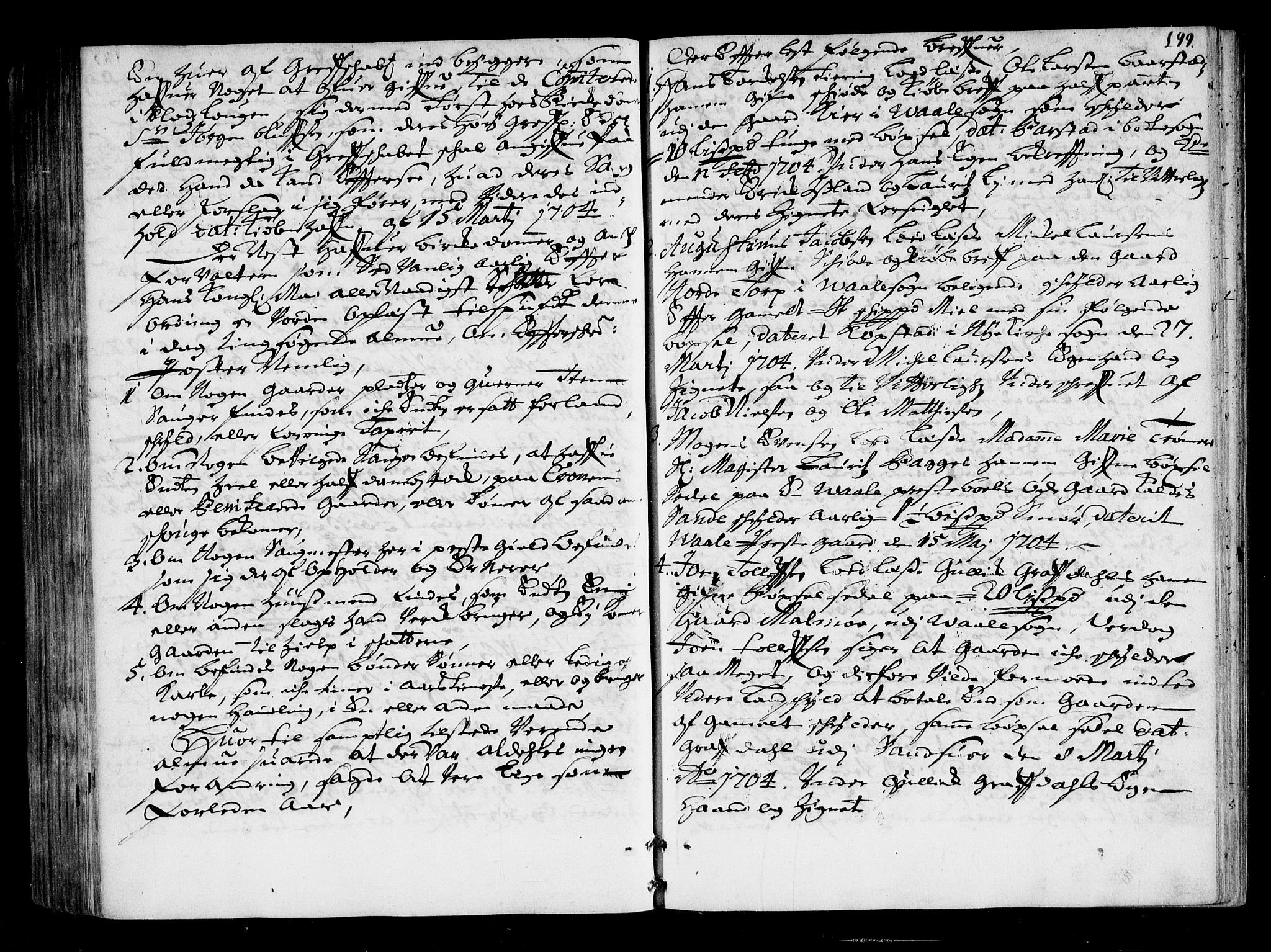 Nordre Jarlsberg sorenskriveri, AV/SAKO-A-80/F/Fa/Faa/L0011: Tingbok, 1701-1704, s. 199