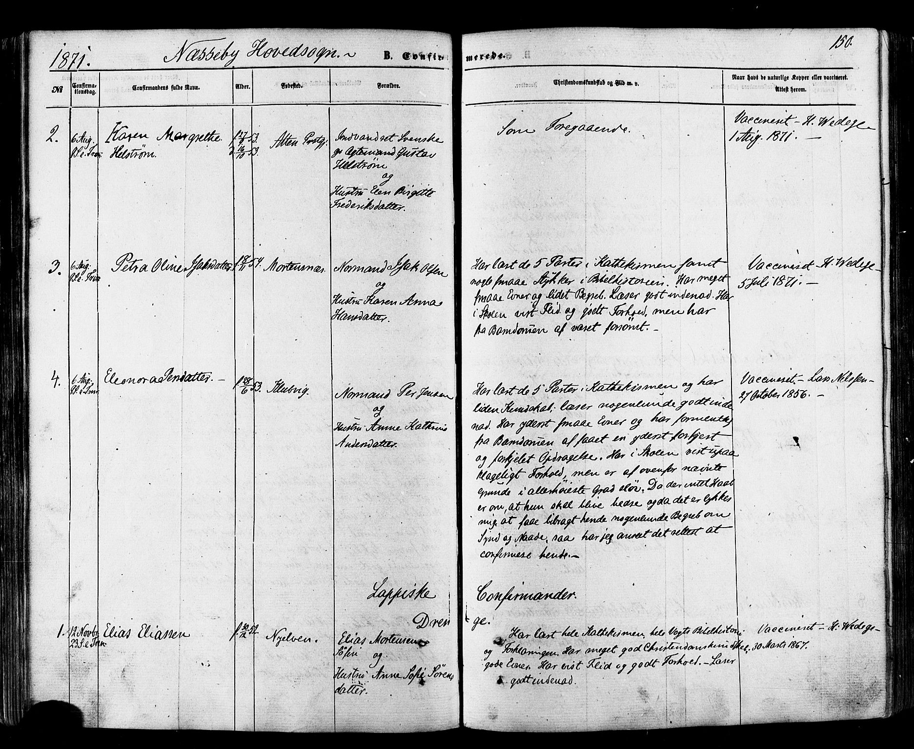 Nesseby sokneprestkontor, SATØ/S-1330/H/Ha/L0003kirke: Ministerialbok nr. 3 /1, 1865-1876, s. 150