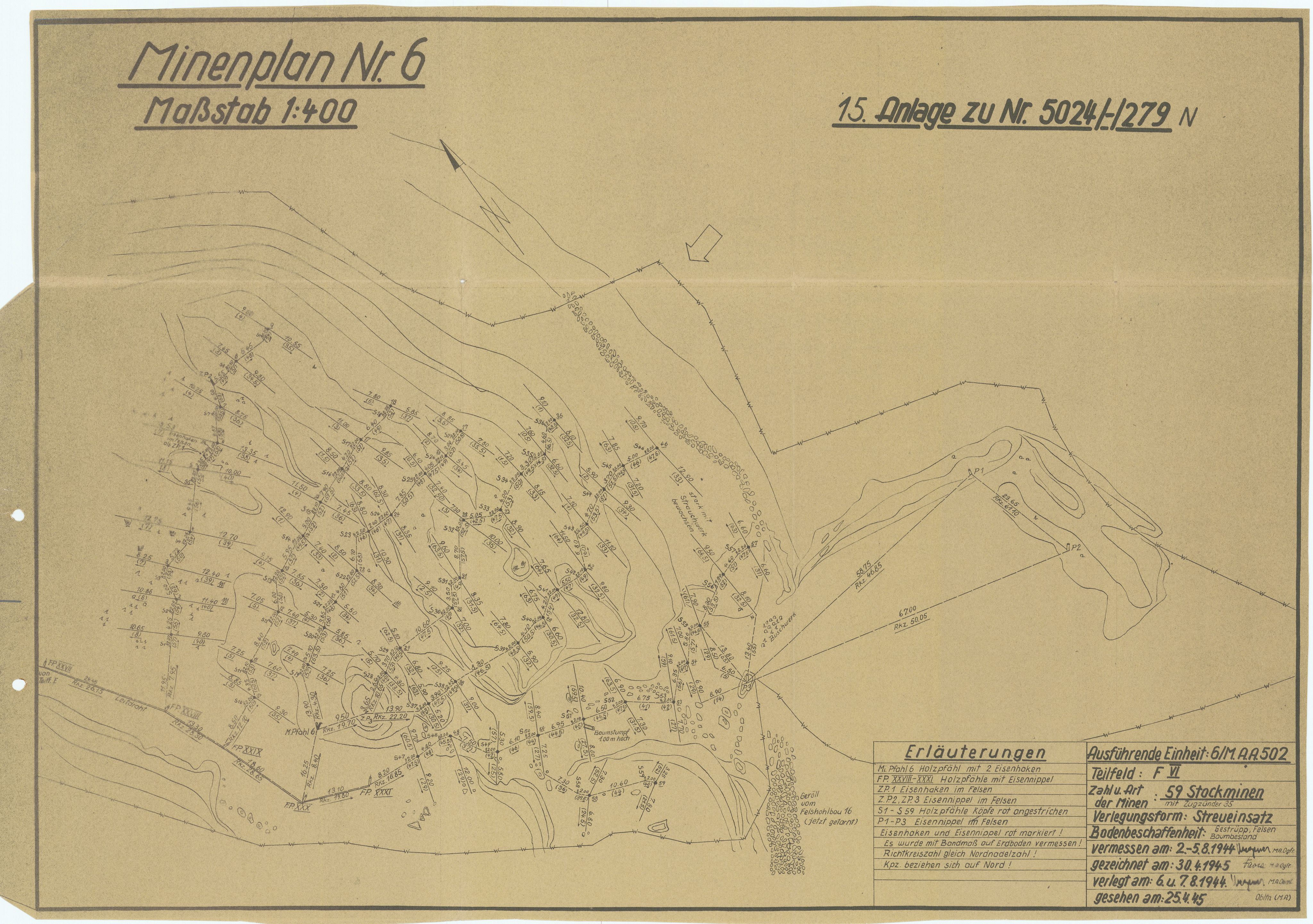 Forsvaret, Sørlandet sjøforsvarsdistrikt, RA/RAFA-3266/F/Fb/Fbf/L0323: Tyske landminefelter, 1945, s. 141