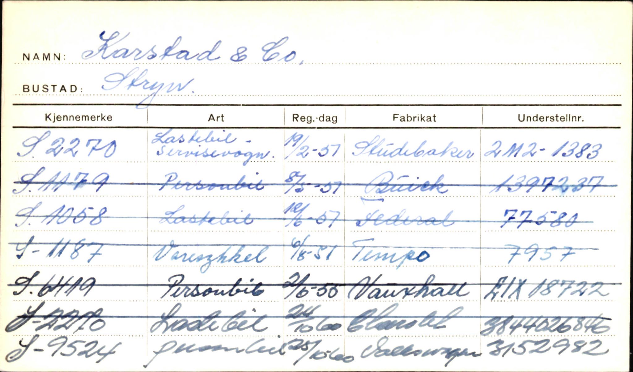 Statens vegvesen, Sogn og Fjordane vegkontor, AV/SAB-A-5301/4/F/L0001B: Eigarregister Fjordane til 1.6.1961, 1930-1961, s. 54